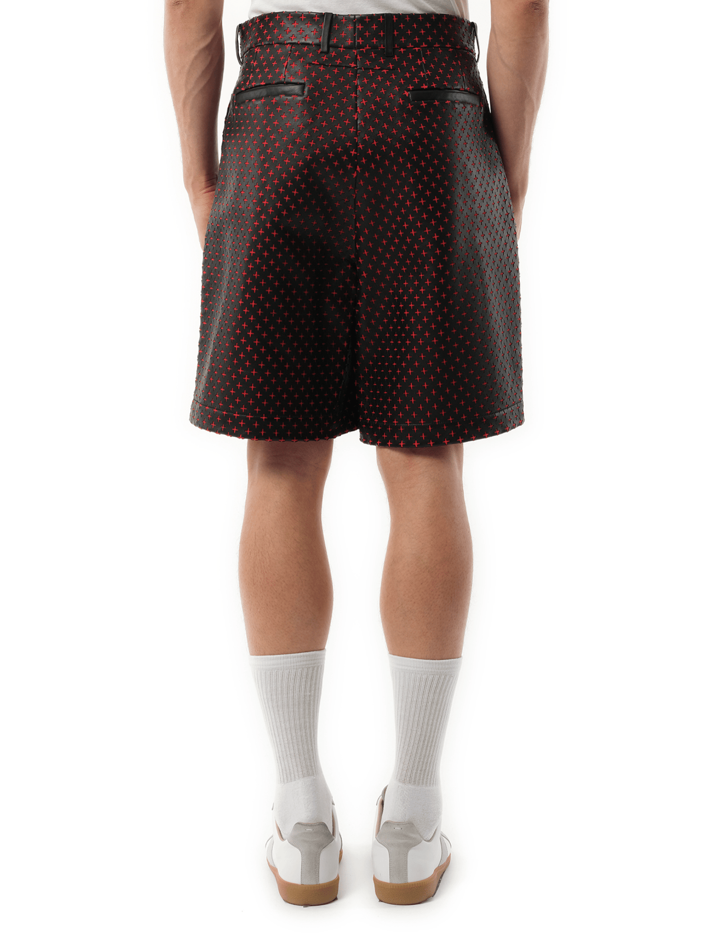 Leather Bermuda in Black