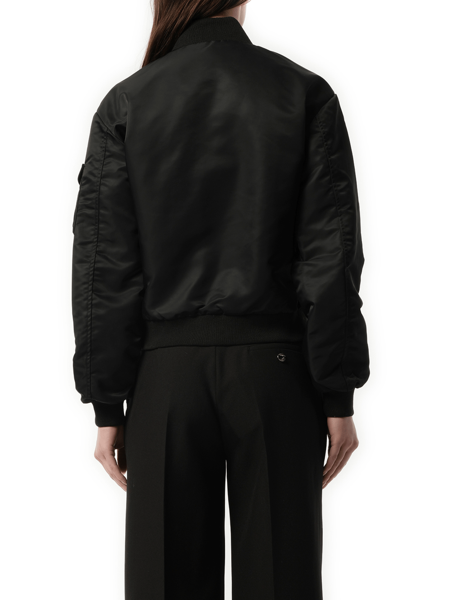 Cut-Out Bomber Jacket in Black