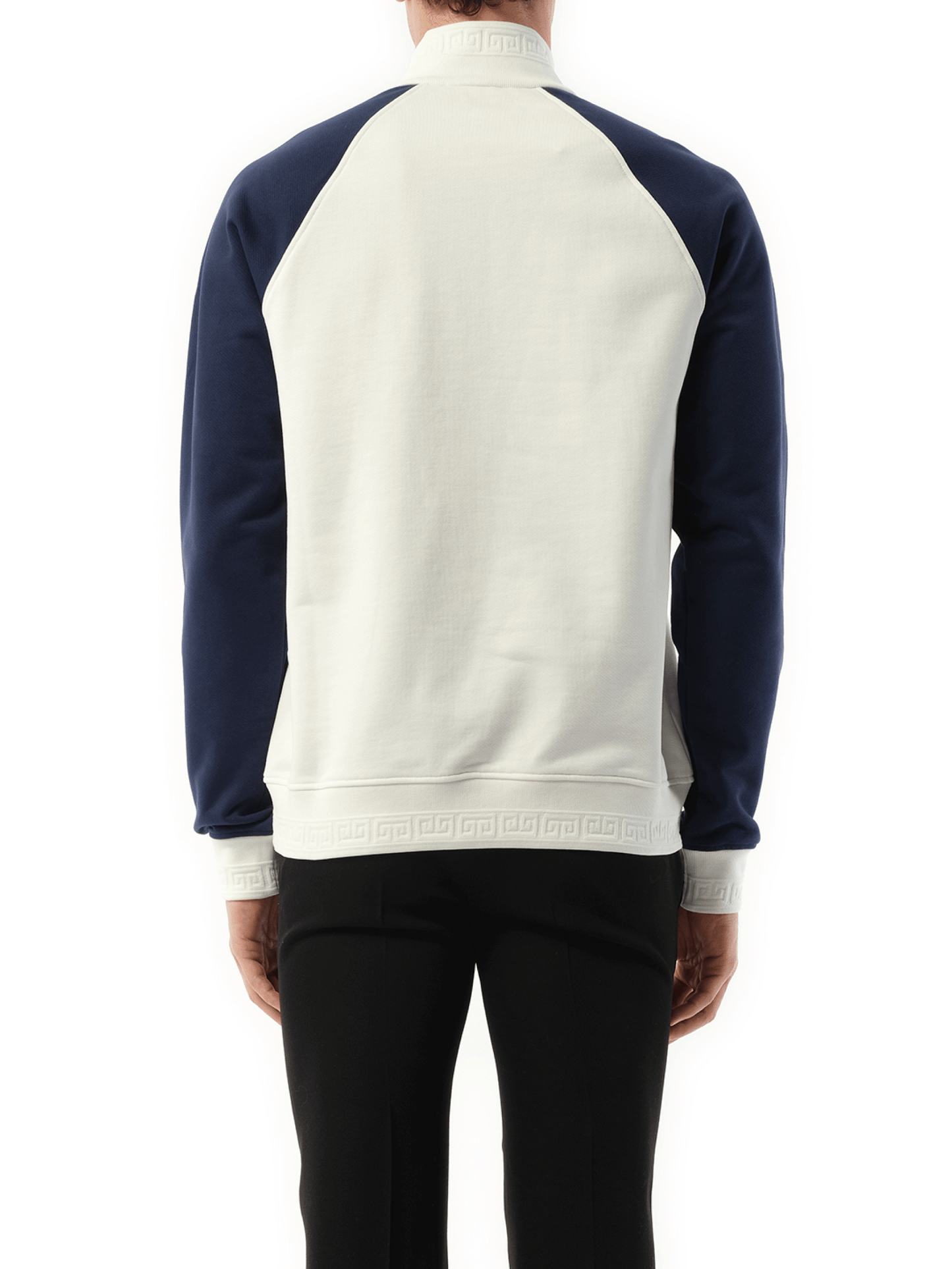 Quarter Zip Colourblock Sweatshirt in Green/Navy/White