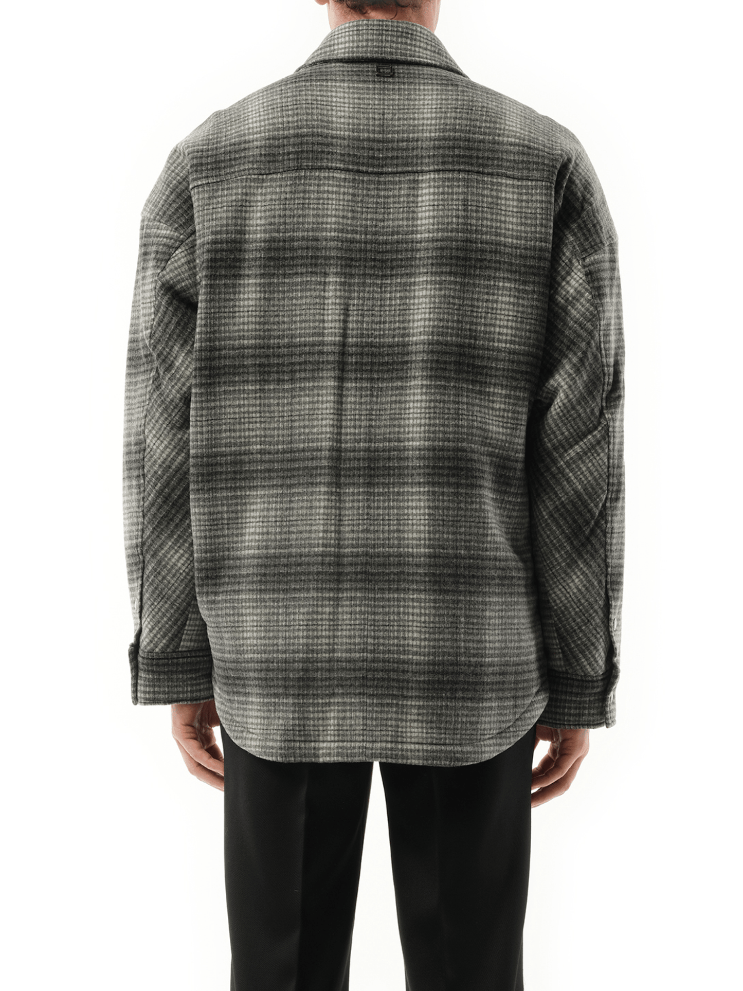 Wool Check Shirt in Grey
