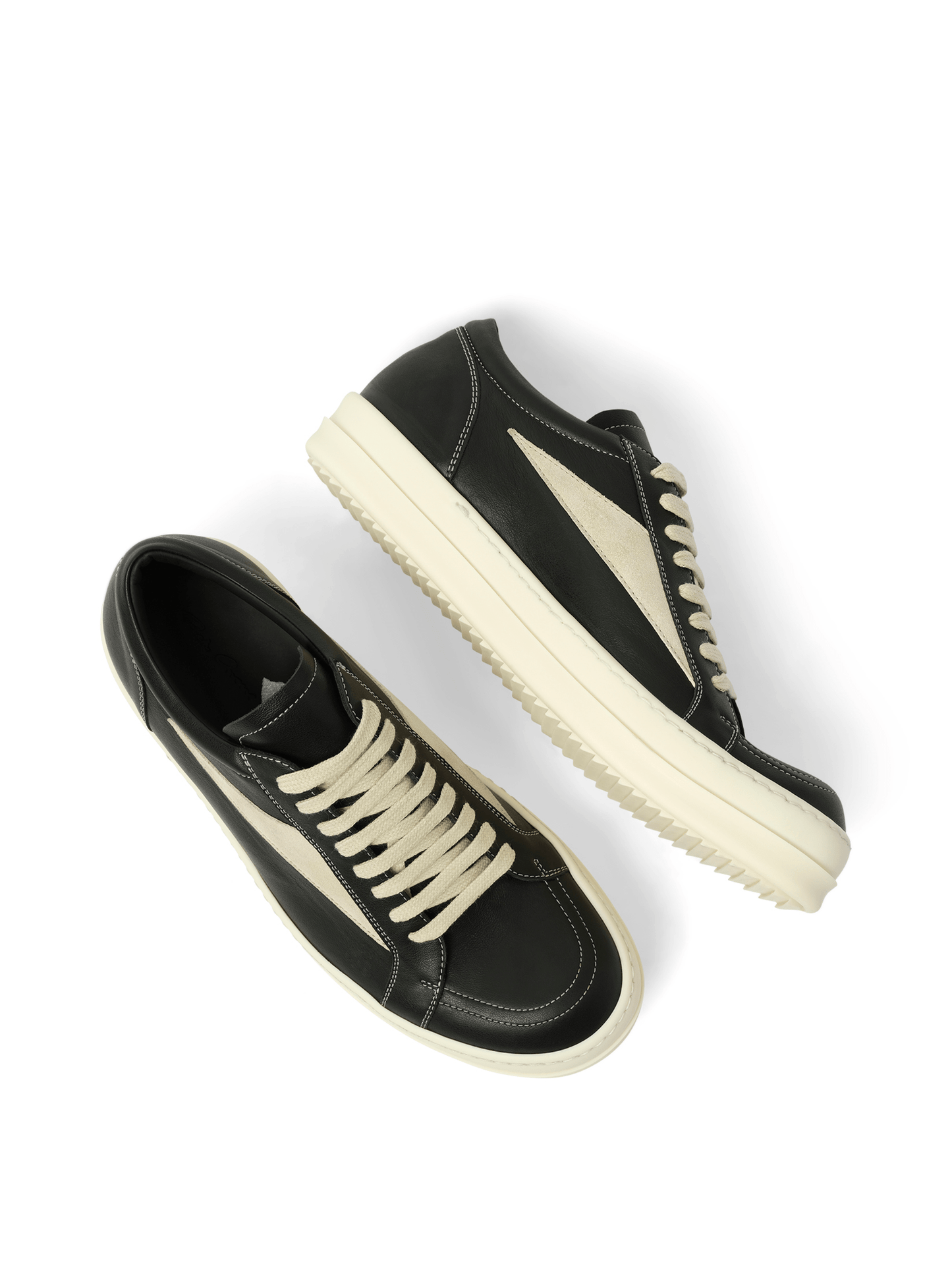 Rick Owens Vintage Sneaks in Black/Milk