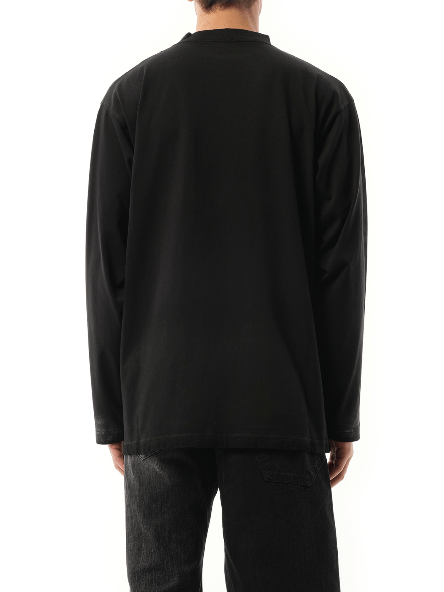 3B Stencil Oversized Long Sleeve T-Shirt in Black
