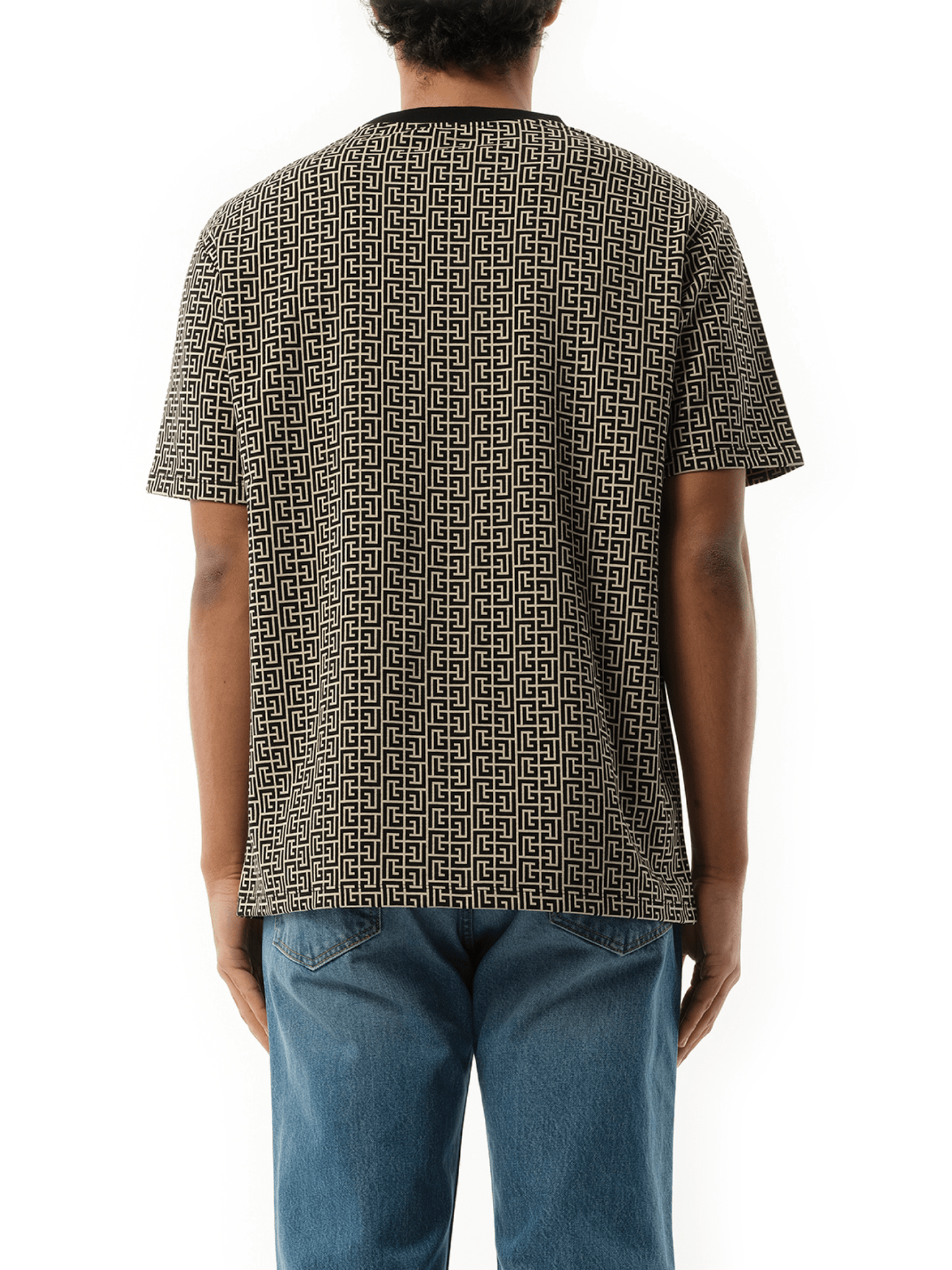 Monogram Jacquard T-Shirt in Black