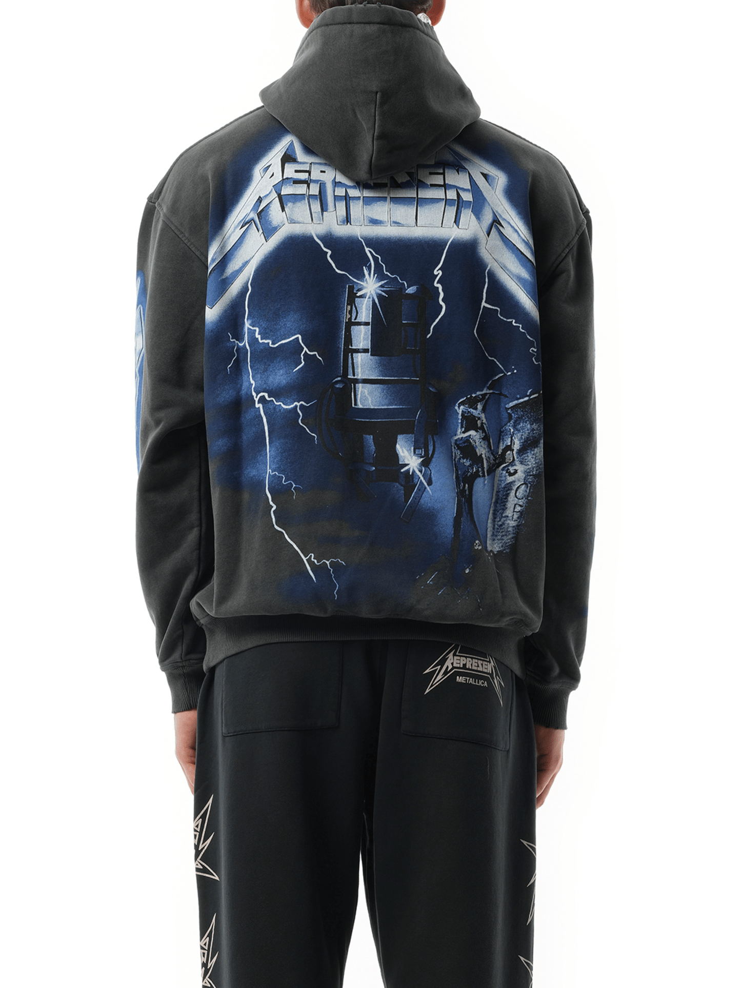 Represent Metallica Ride The Lightning Hoodie in Vintage Grey
