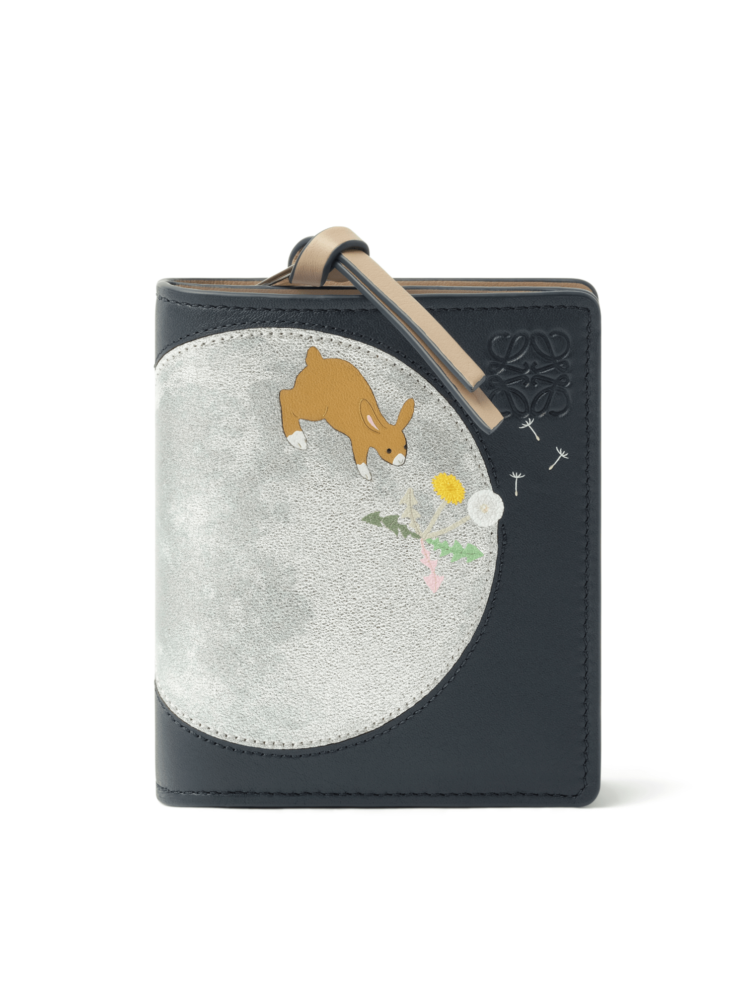 Loewe Bunnies Compact Zip Wallet in Deep Navy