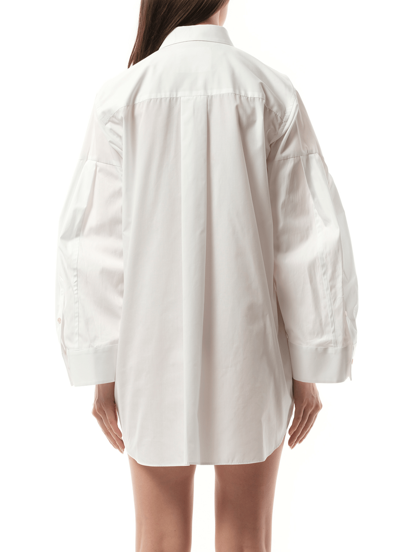 Balloon Sleeve Shirt Dress in Off White