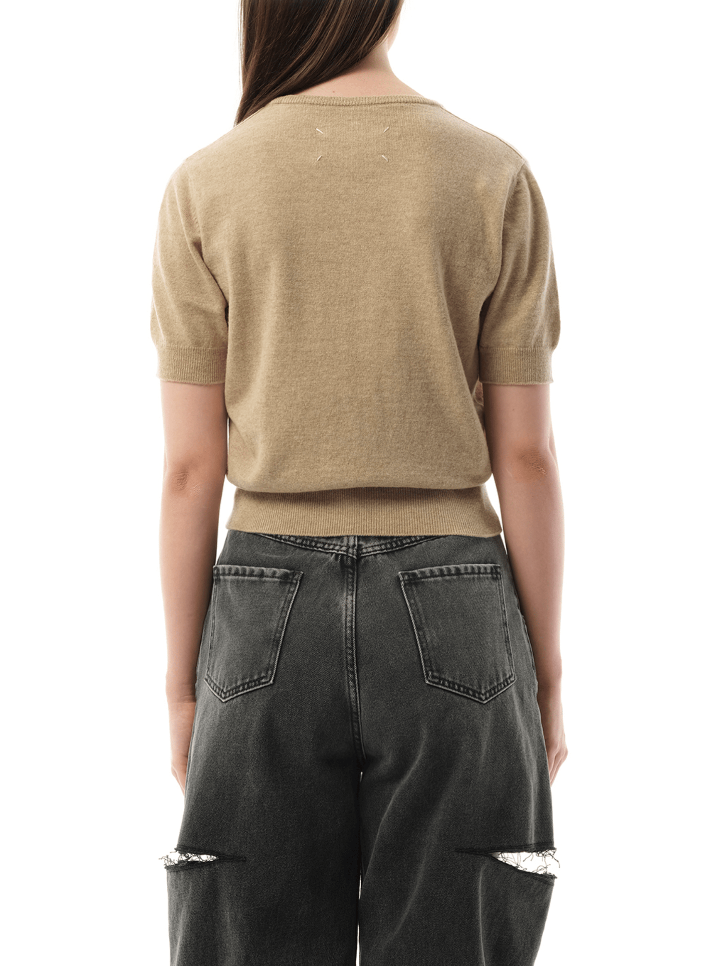 Maison Margiela Short Sleeve Sweater in Walnut