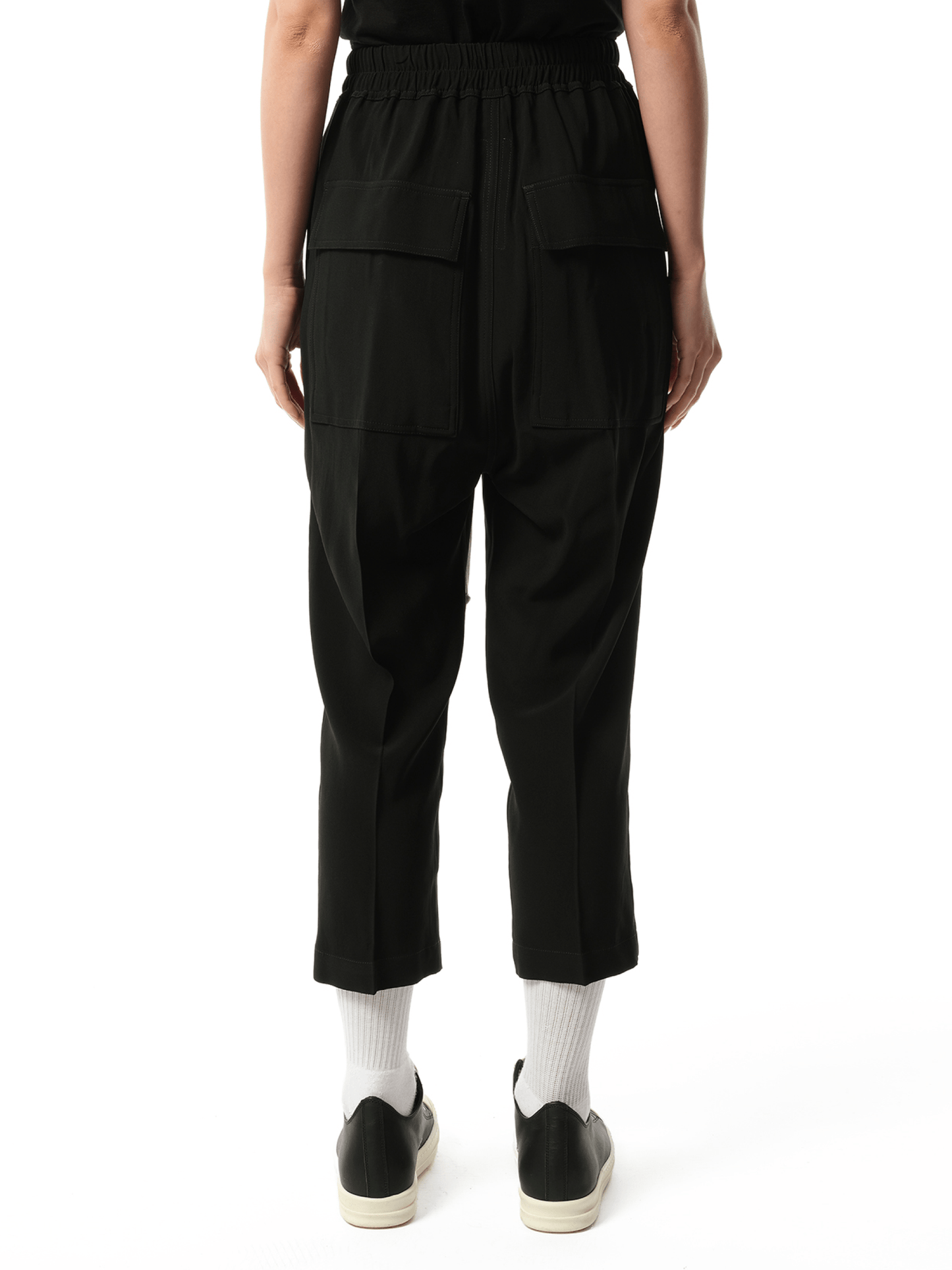 Heavy Cady Cropped Drawstring Astaires Pants in Black