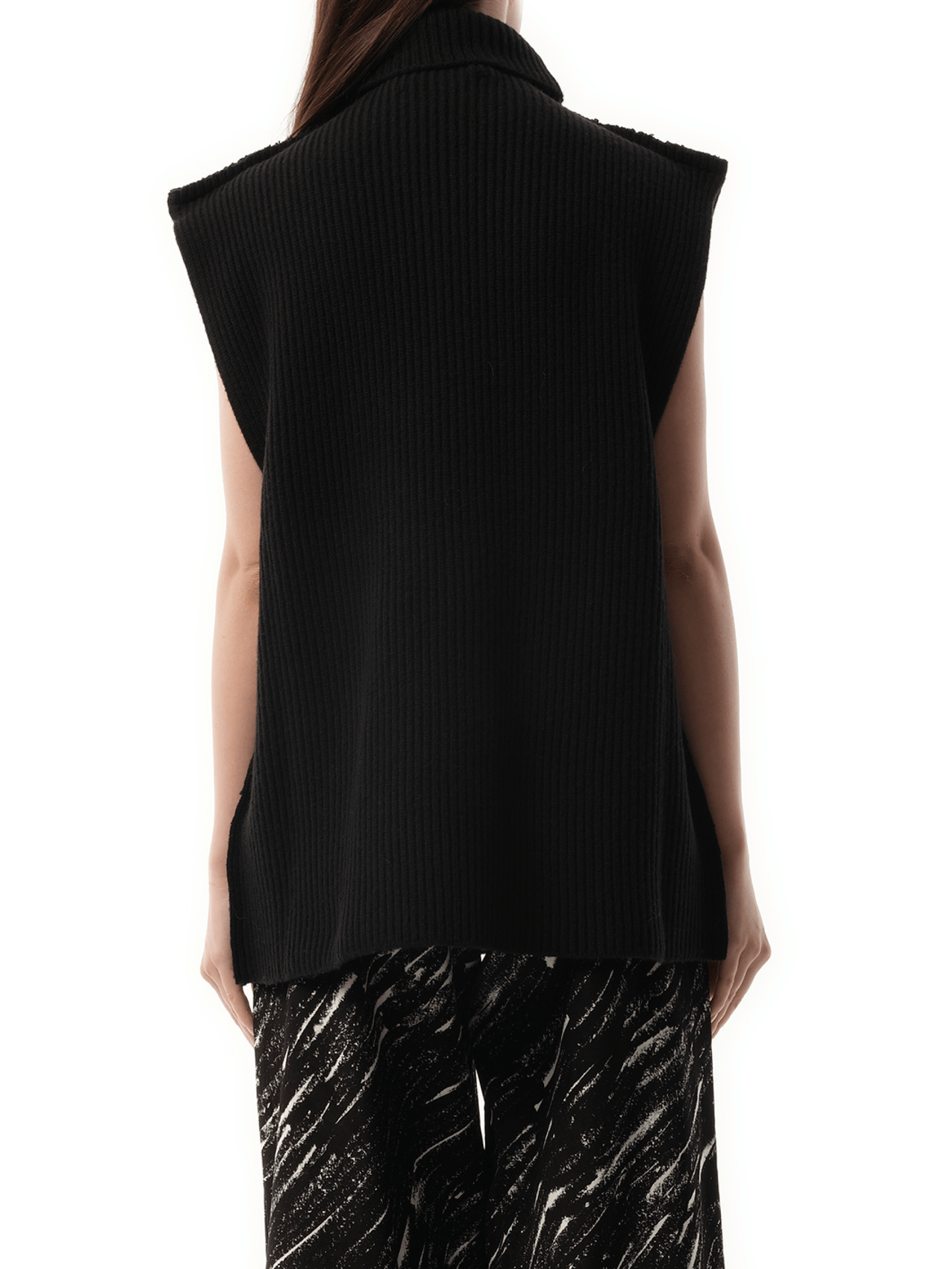 Sleeveless Turtleneck Sweater in Black