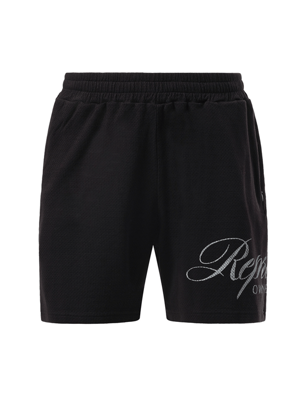 Represent Represent Owners Club Script Mesh Shorts in Black
