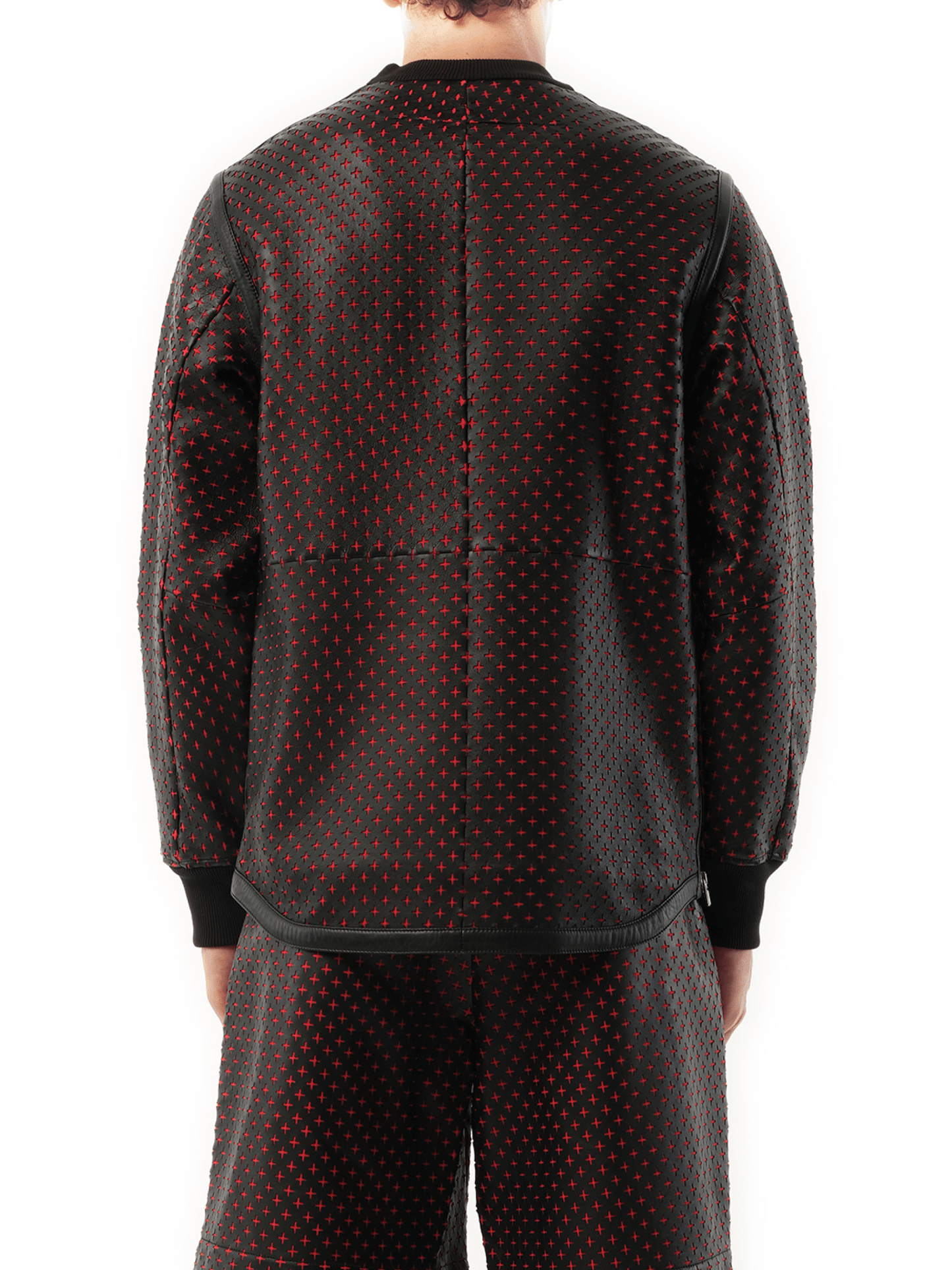 Leather Sweatshirt in Black