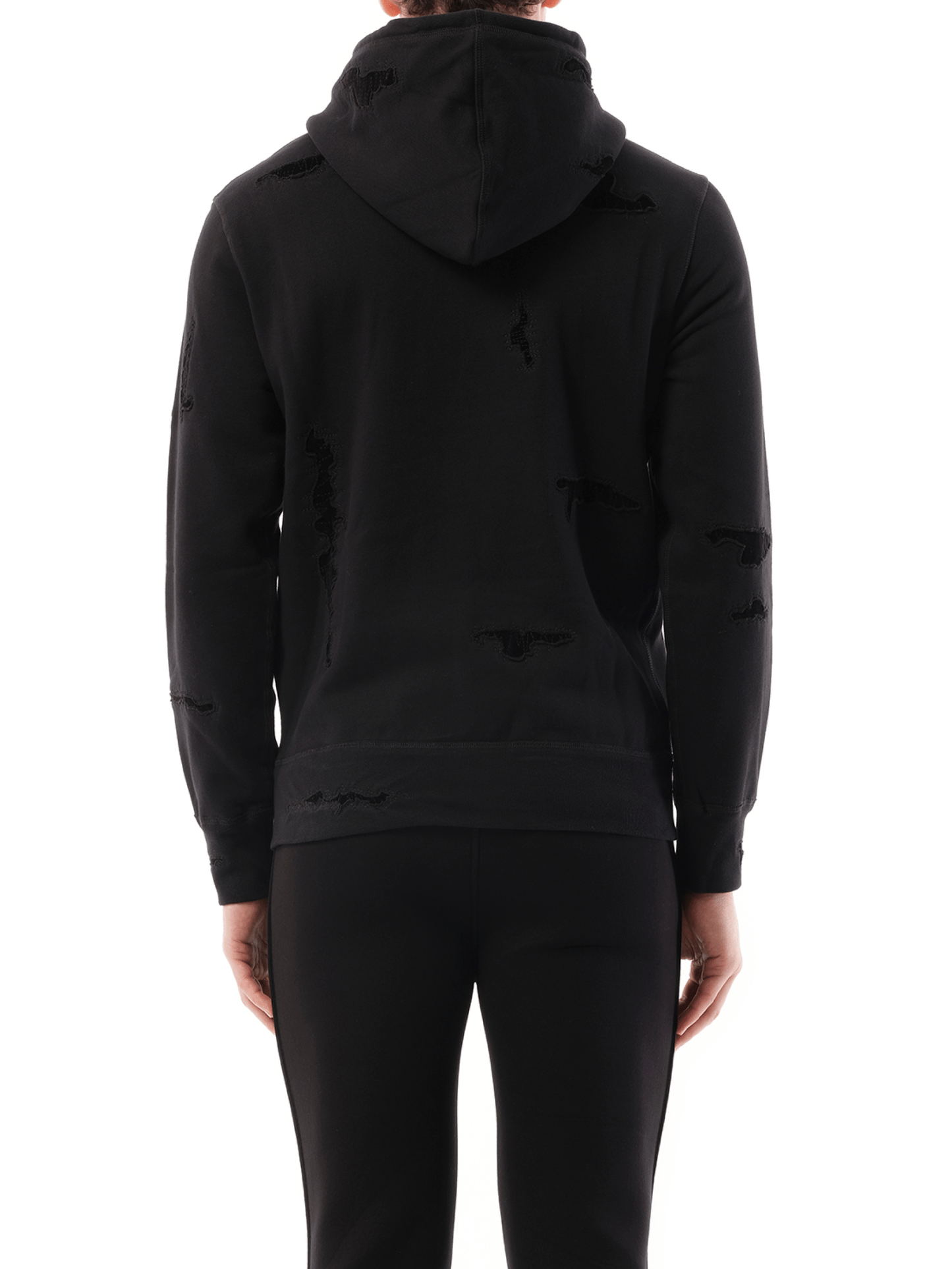 Shredded Hoodie in Black