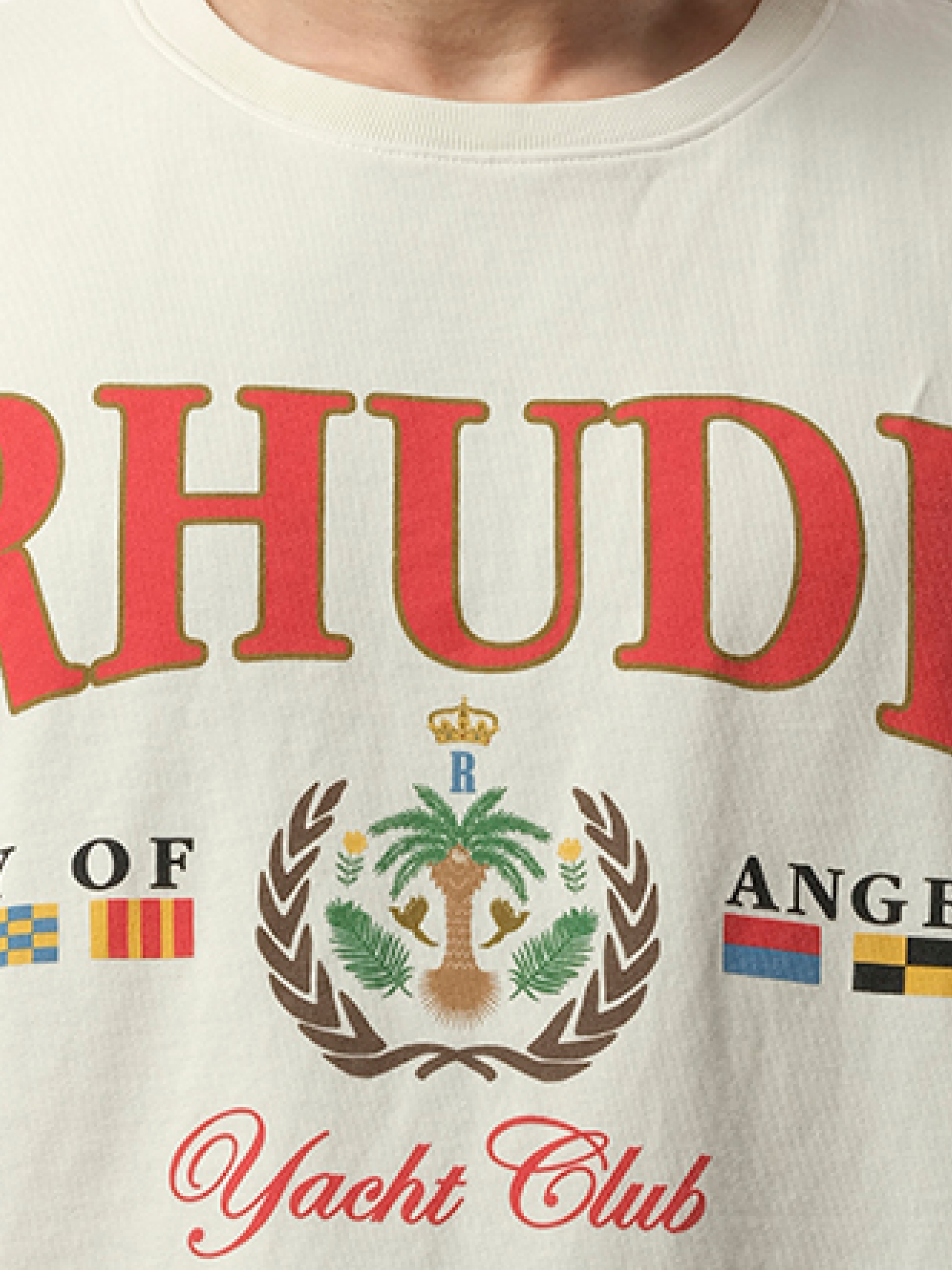 Rhude Bay of Angels Yacht T-Shirt in Vintage White