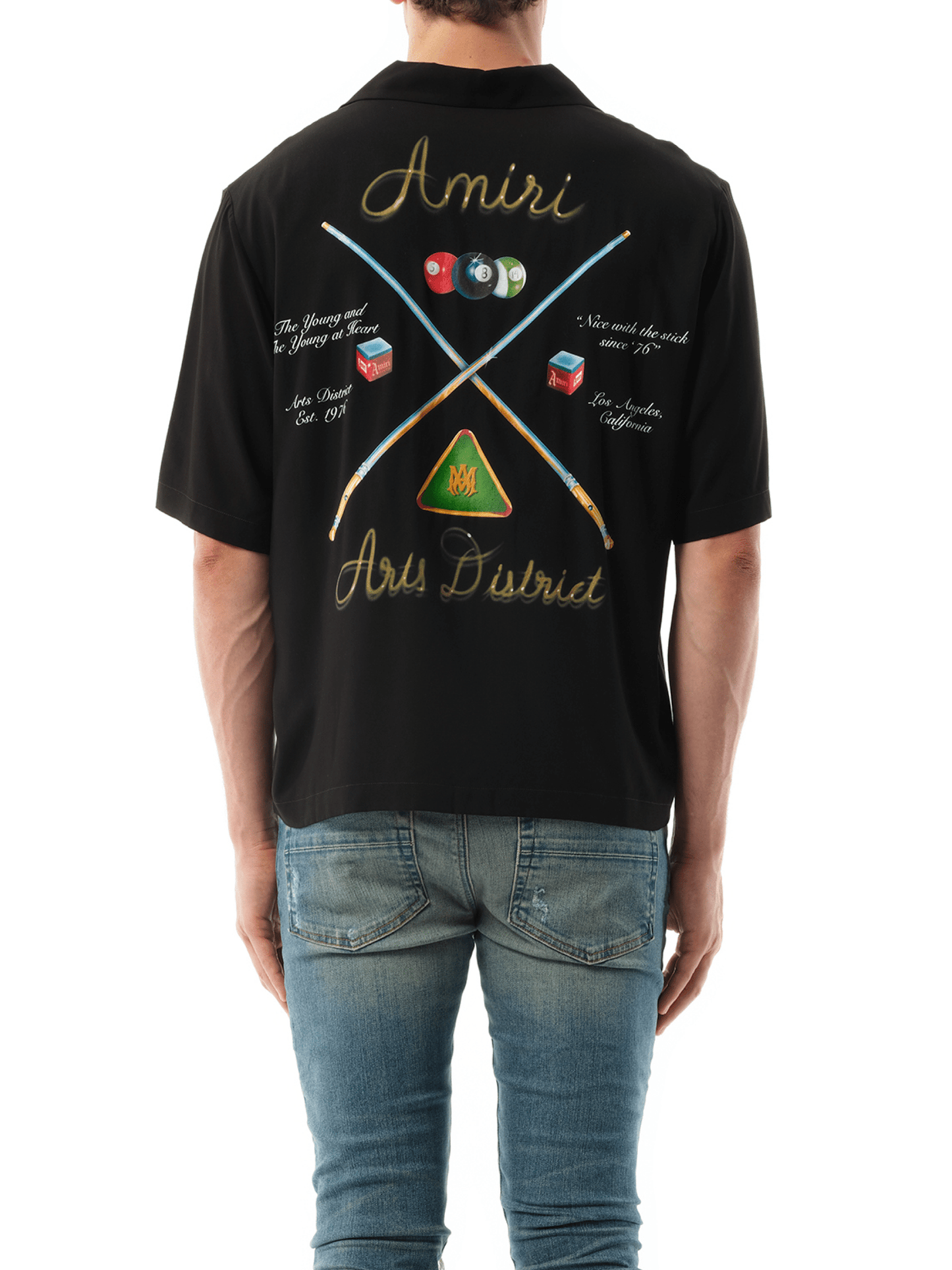 Amiri Amiri Pool Cue Bowling Shirt in Black