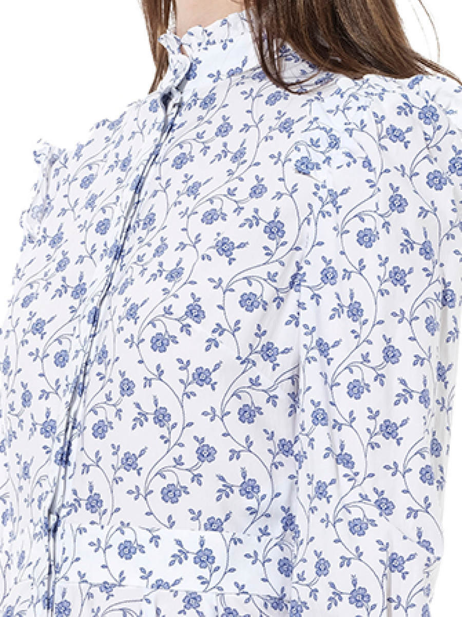 Victorian Floral Mini Dress in White