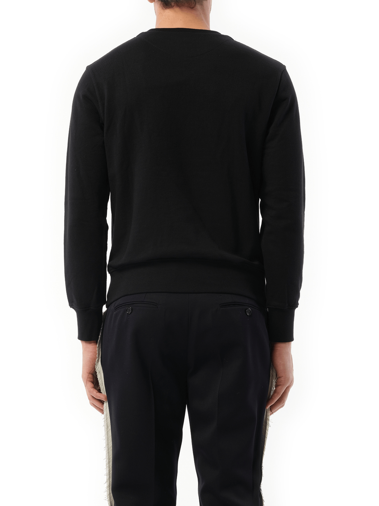 Velvet Embroidered Sweatshirt in Black