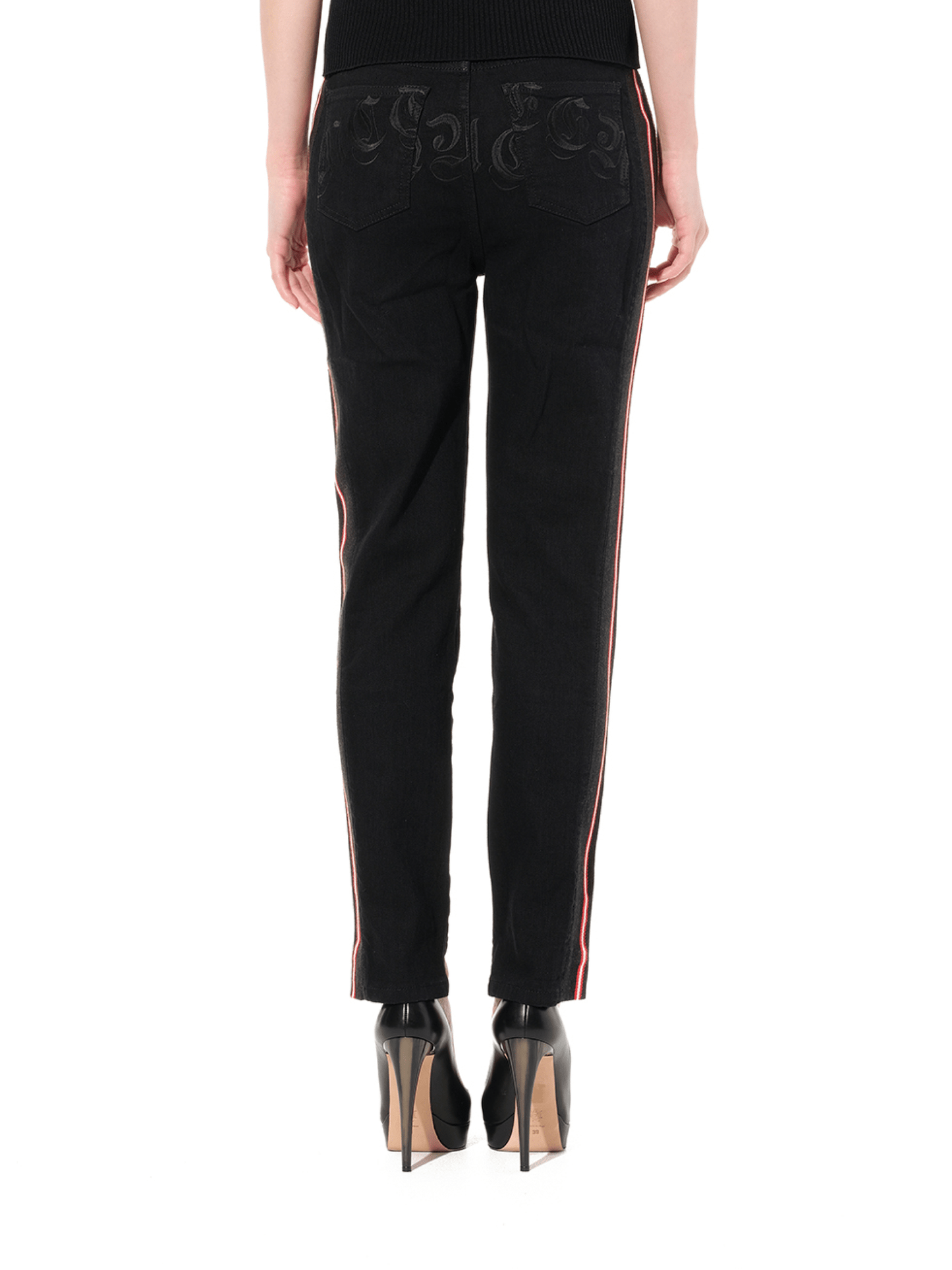 Emb Denim Jeans in Black