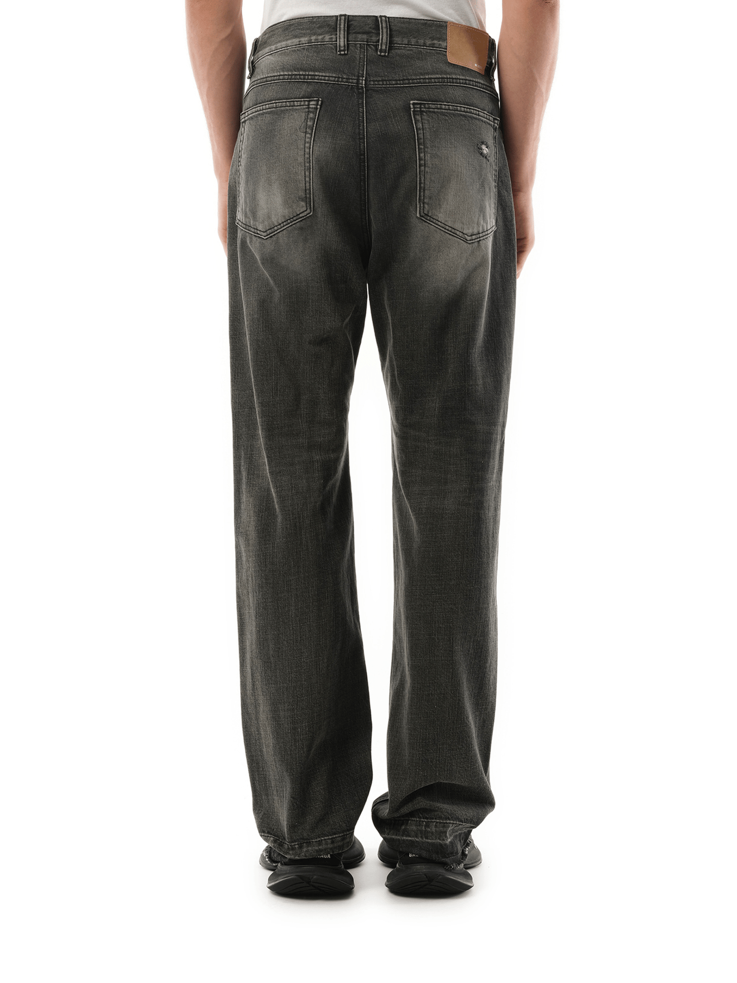 We11Done Distressed Denim Trousers in Black