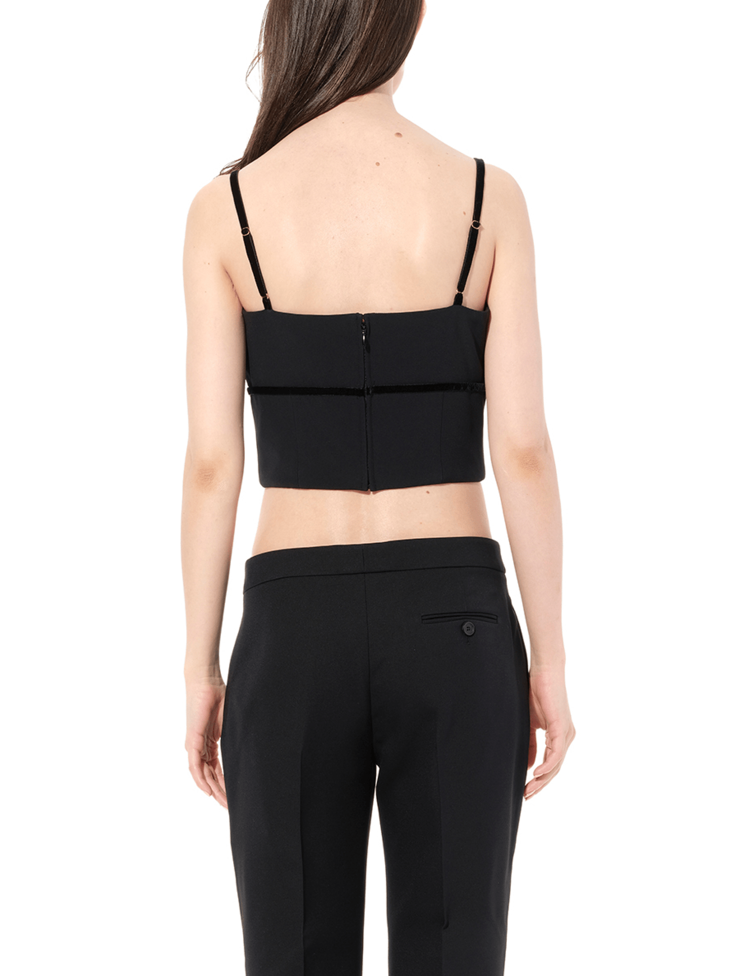 Leaf Crepe Top in Black