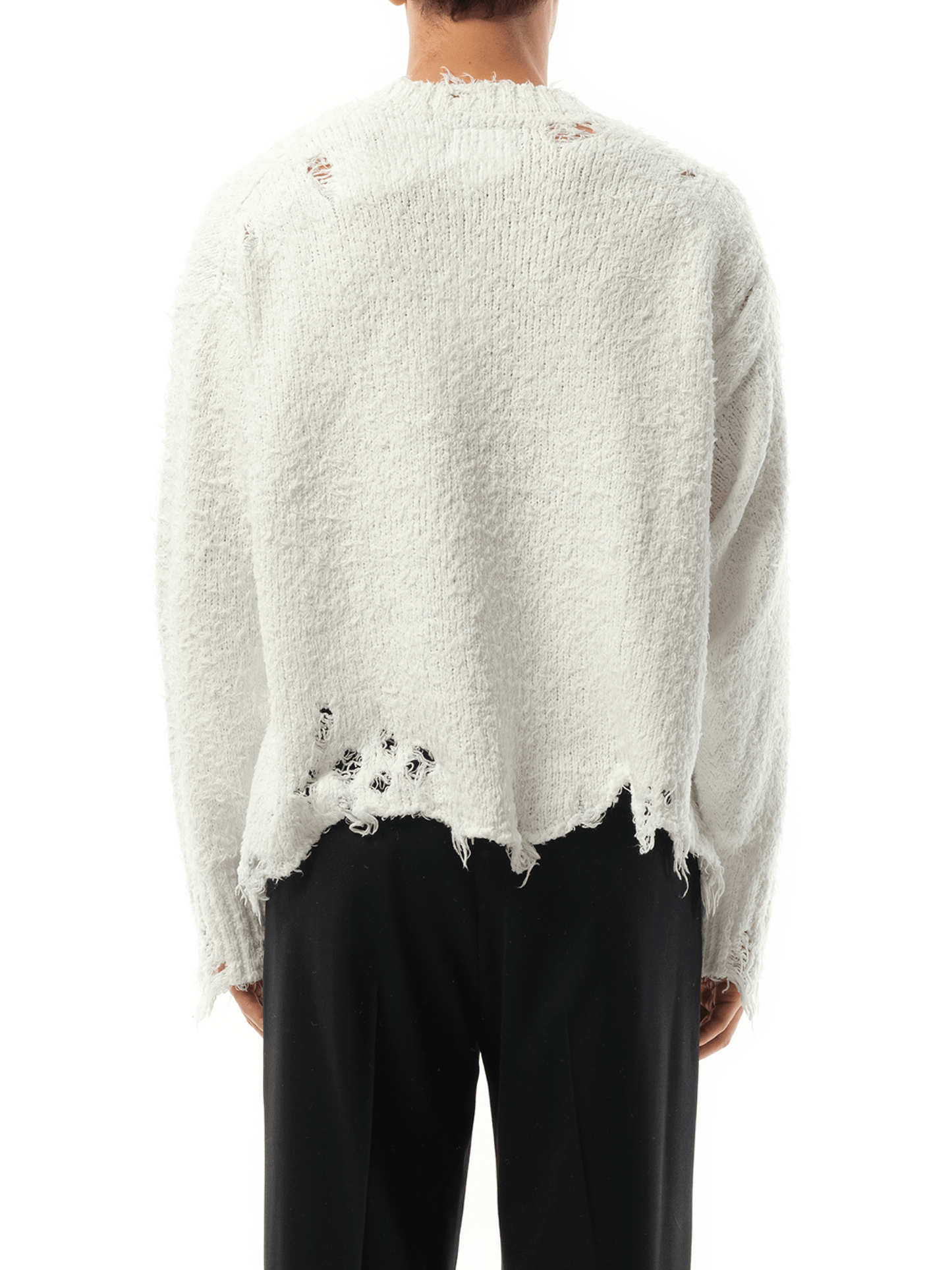 Doublet Airbrush Recycled Cotton Sweater in Ivory