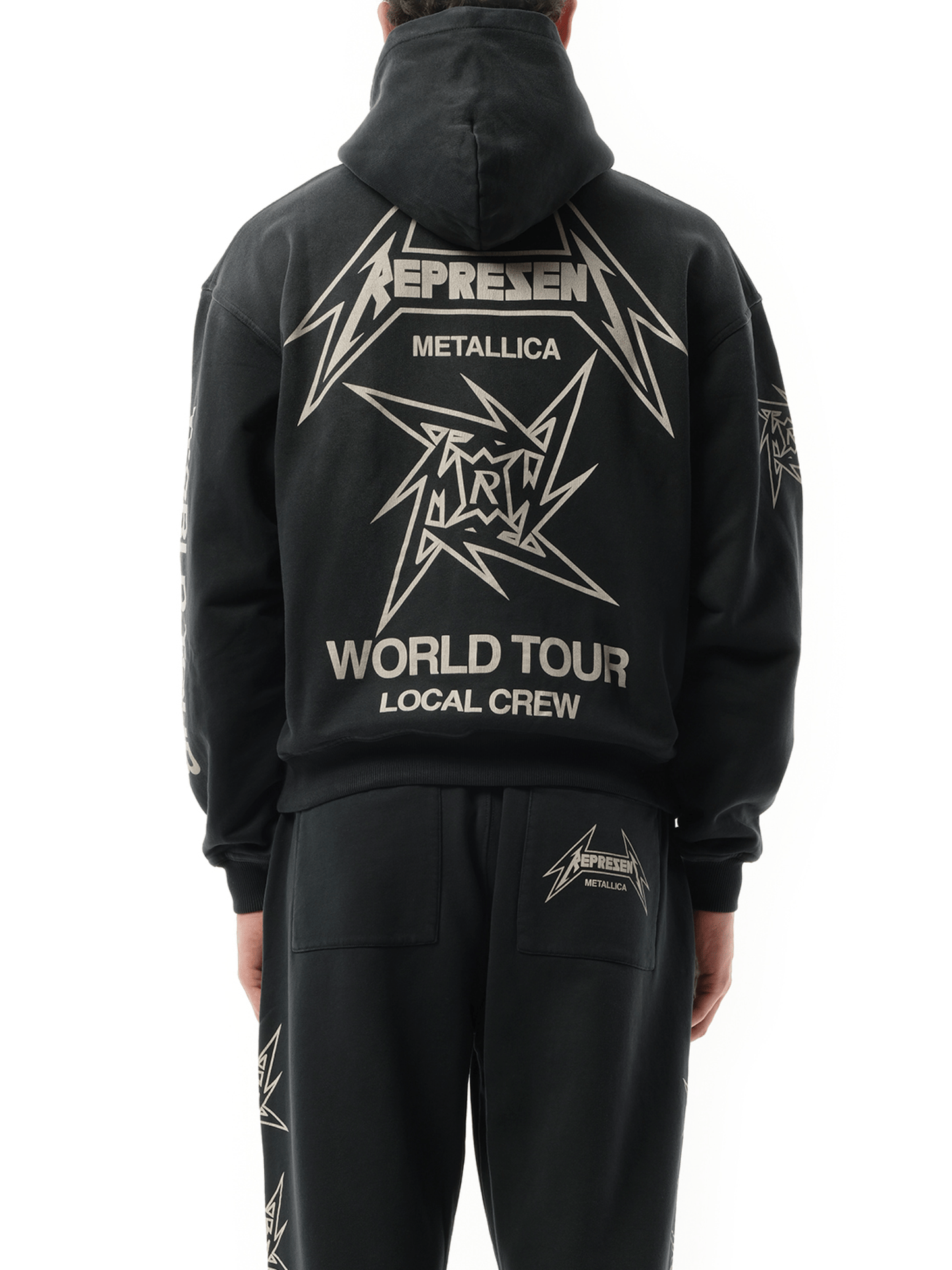 Represent Metallica 40 Year Anniversary Zip-Up Hoodie in Stained Black