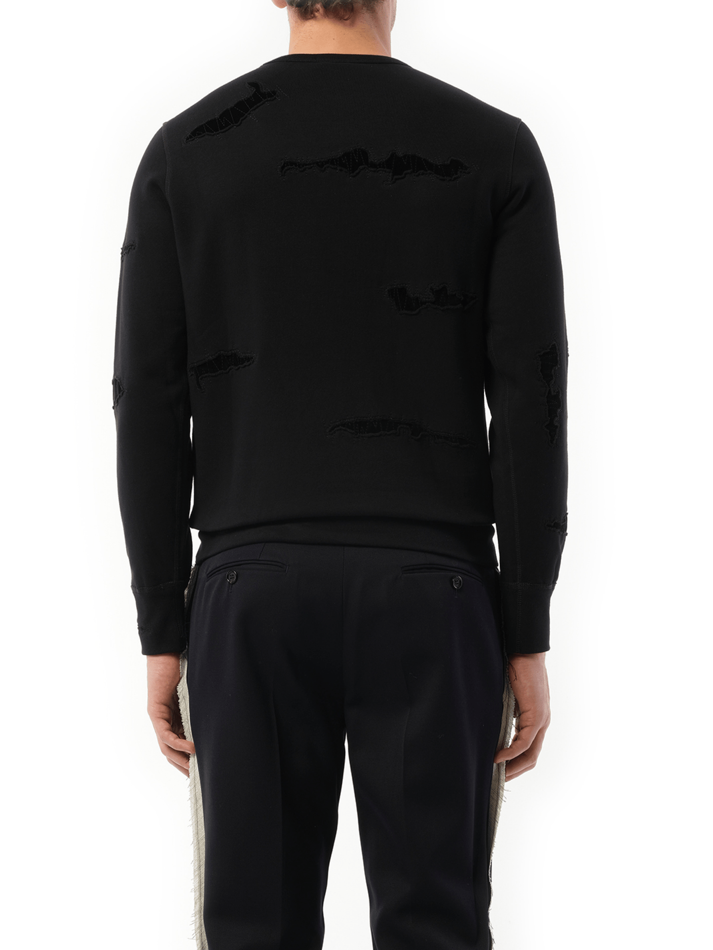 Shredded Sweatshirt in Black