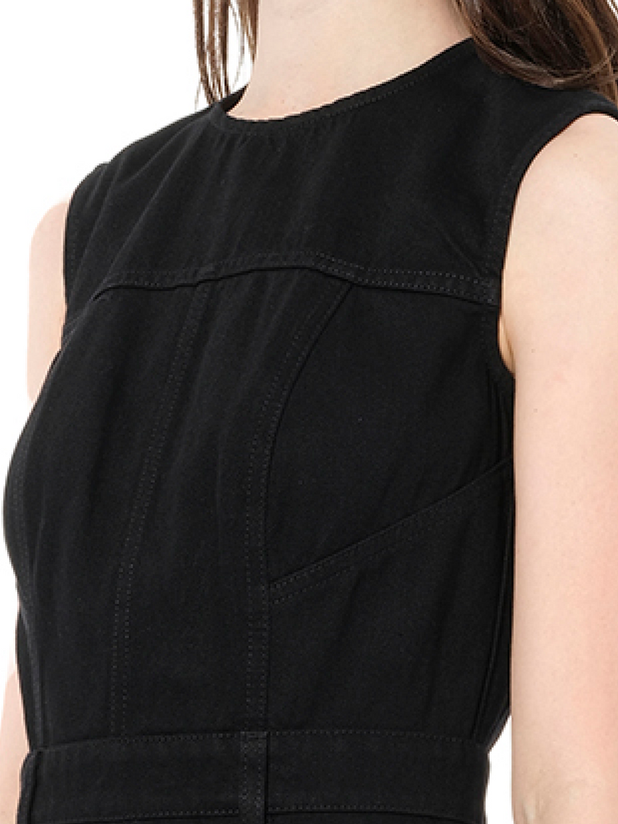 Mini Denim Dress in Black