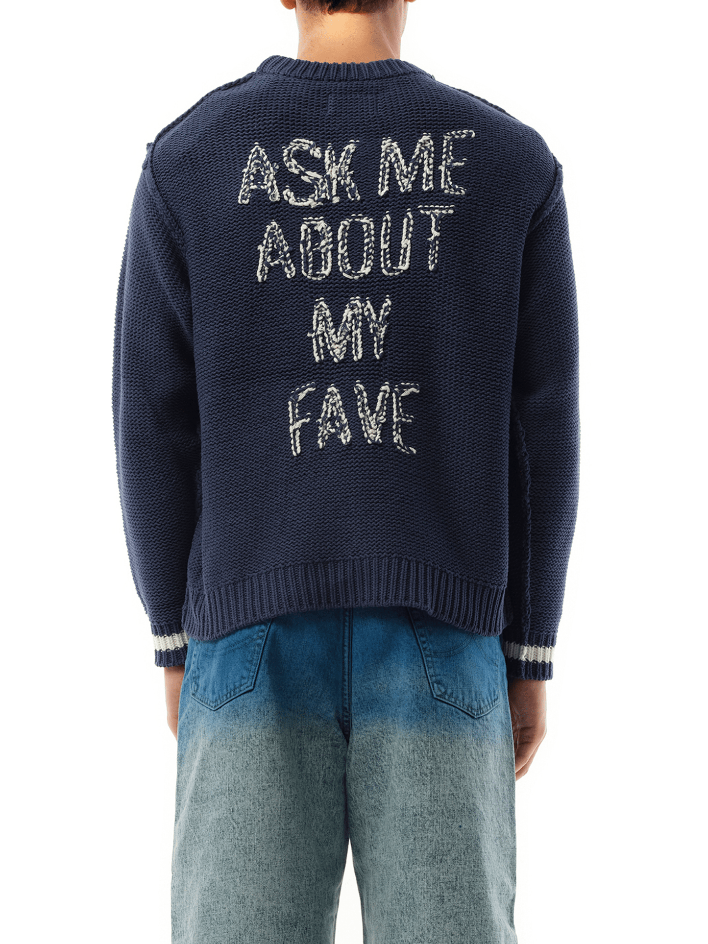 Doublet Acting Supporter Knitwear Sweater in Navy