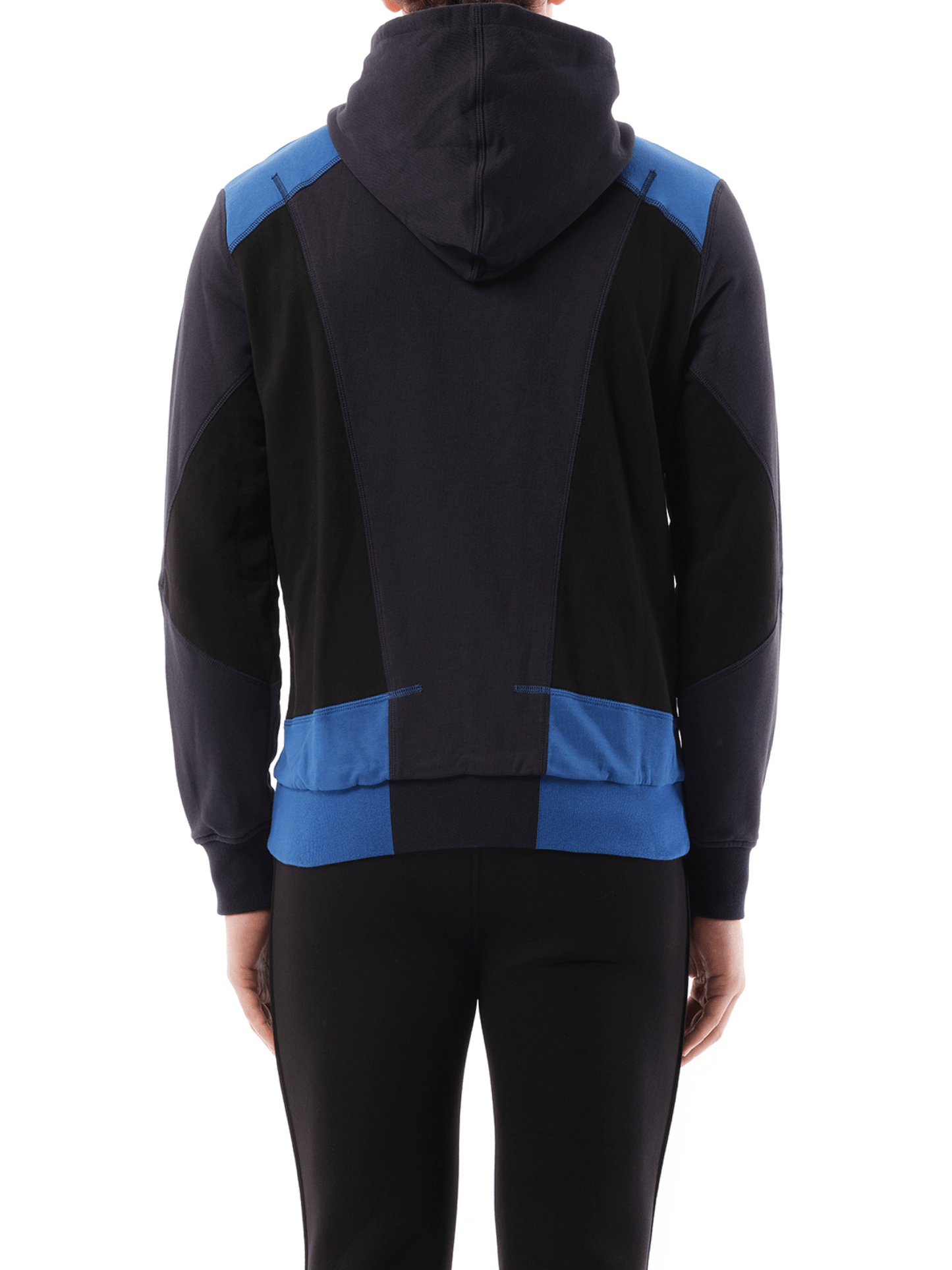 Patchwork Hoodie in Navy