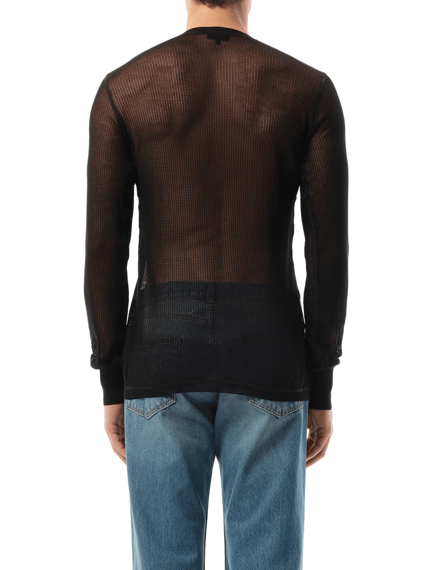 Net Stitch Sweatshirter in Black