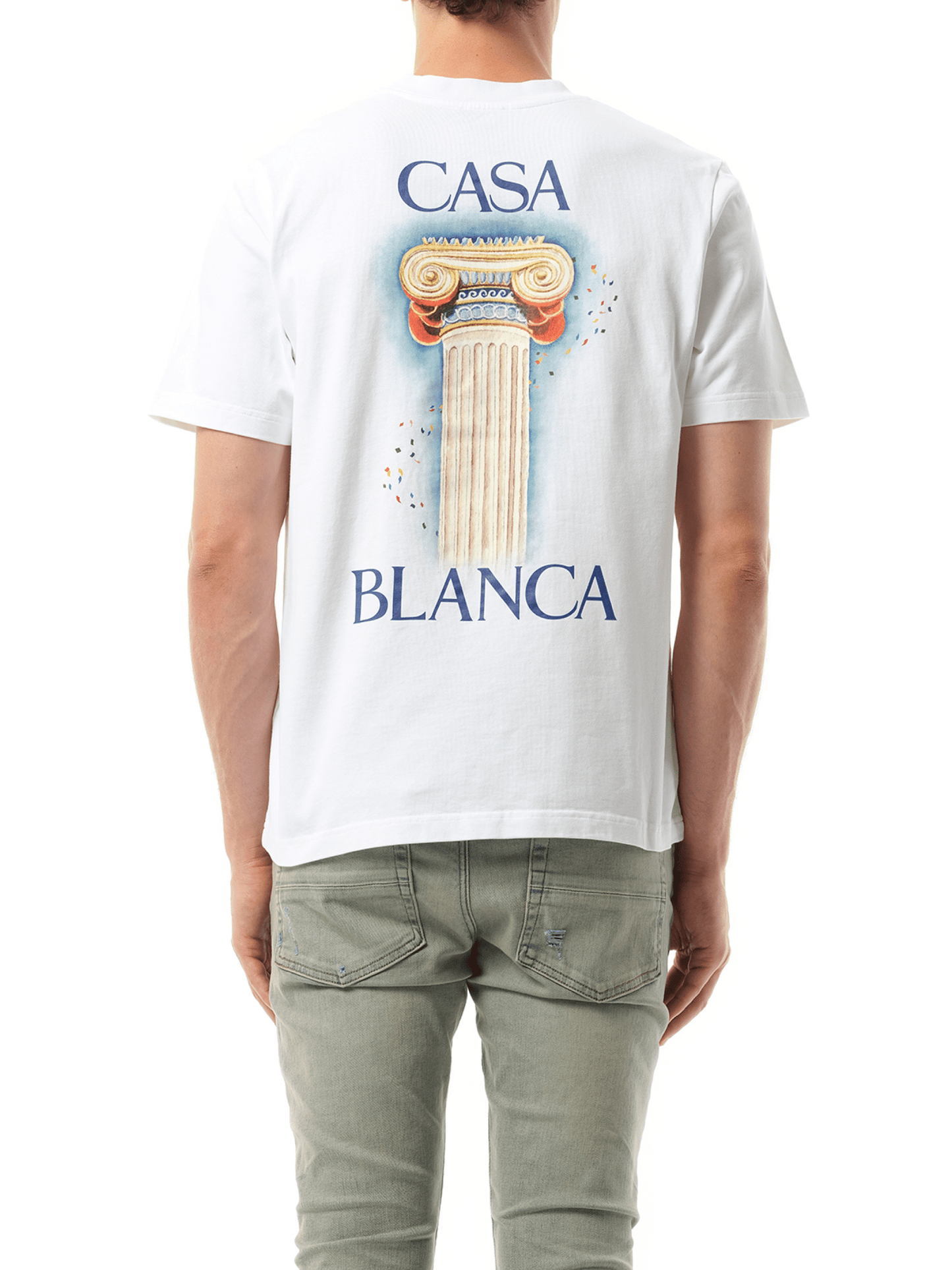 Casablanca La Colomne Printed T-Shirt in White