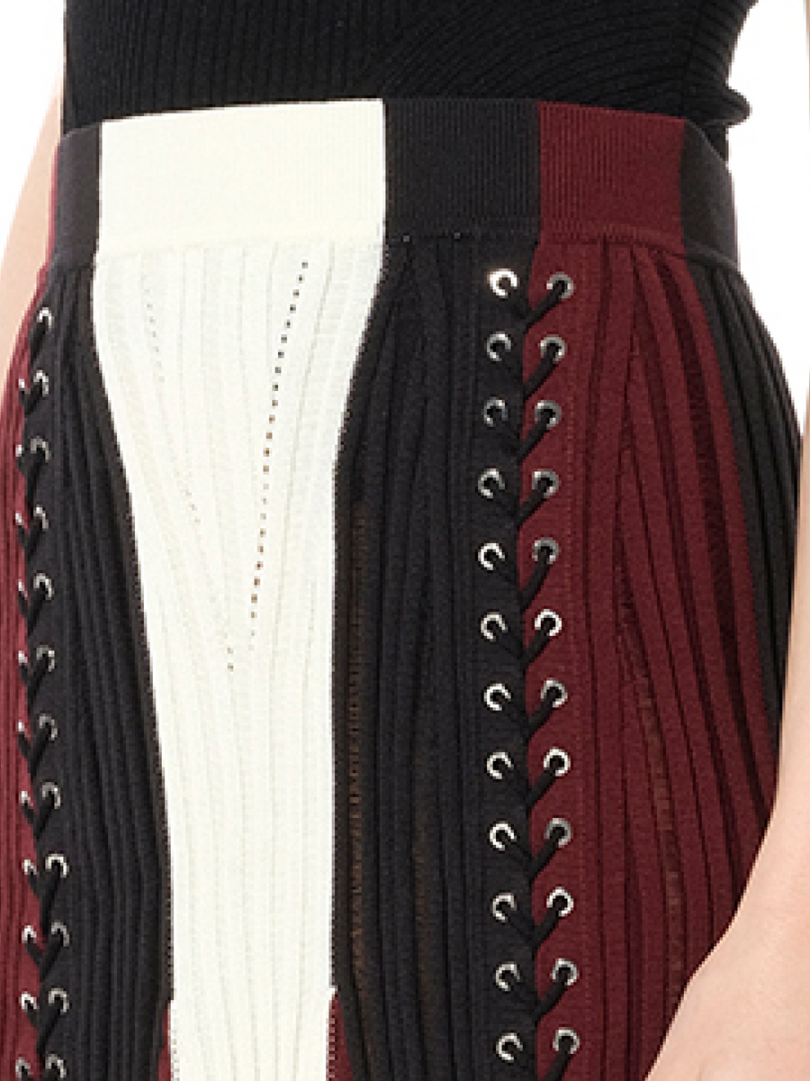 Laddered Mini Skirt in Black