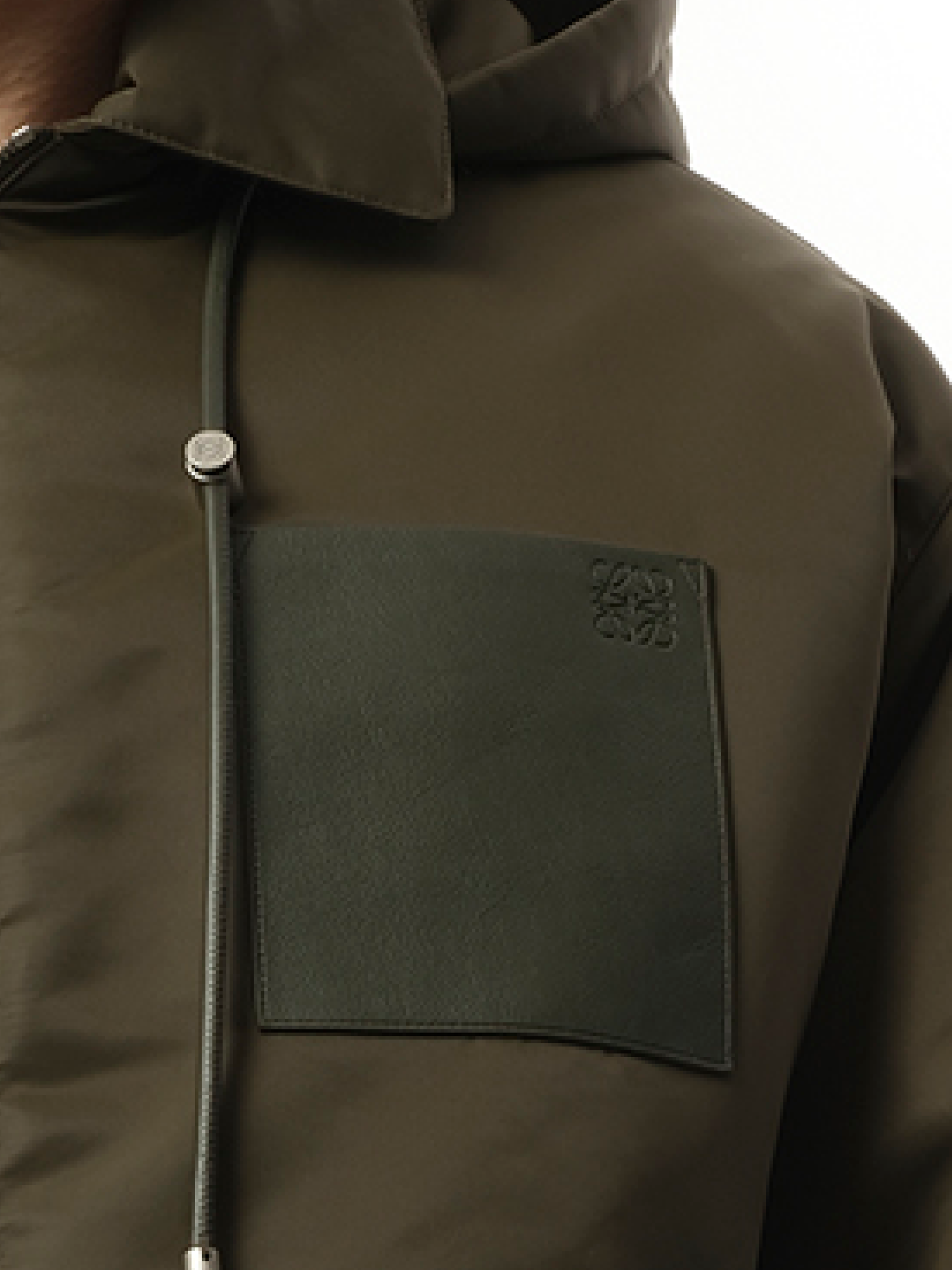 Loewe Padded Hood Jacket in Khaki Green