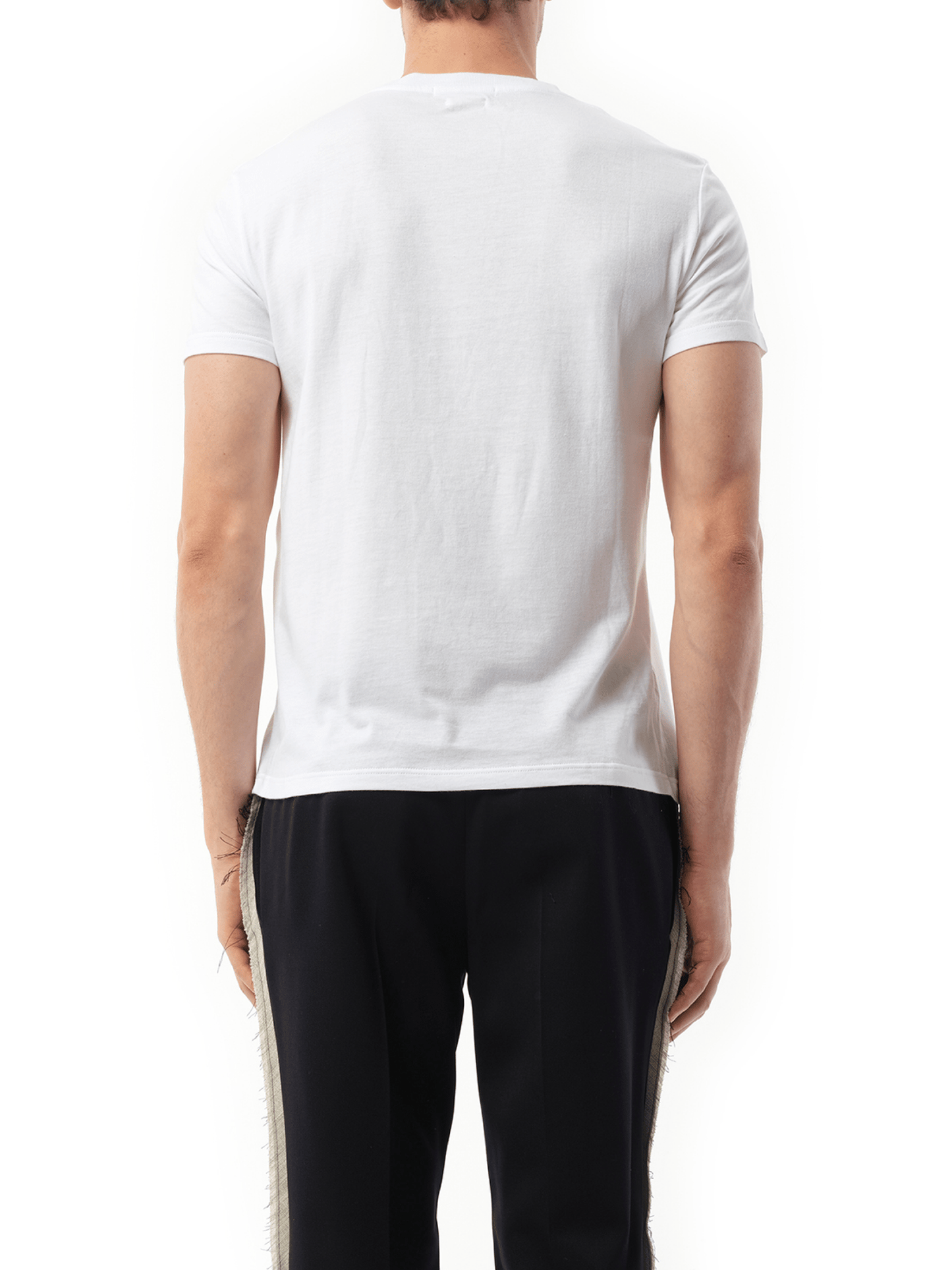 Abstract Yellow Skull T-Shirt in White