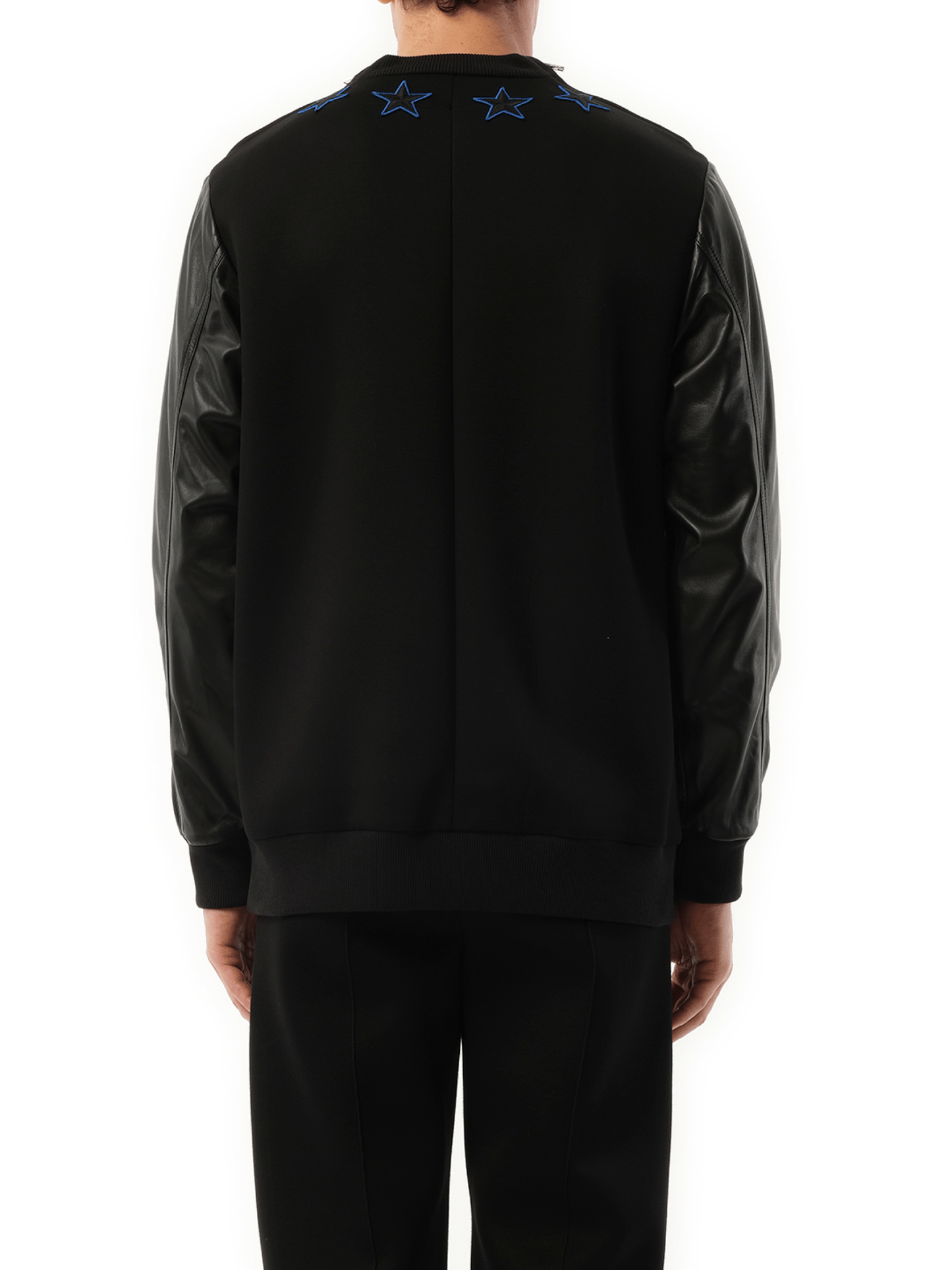 Leather Sweatshirt in Black