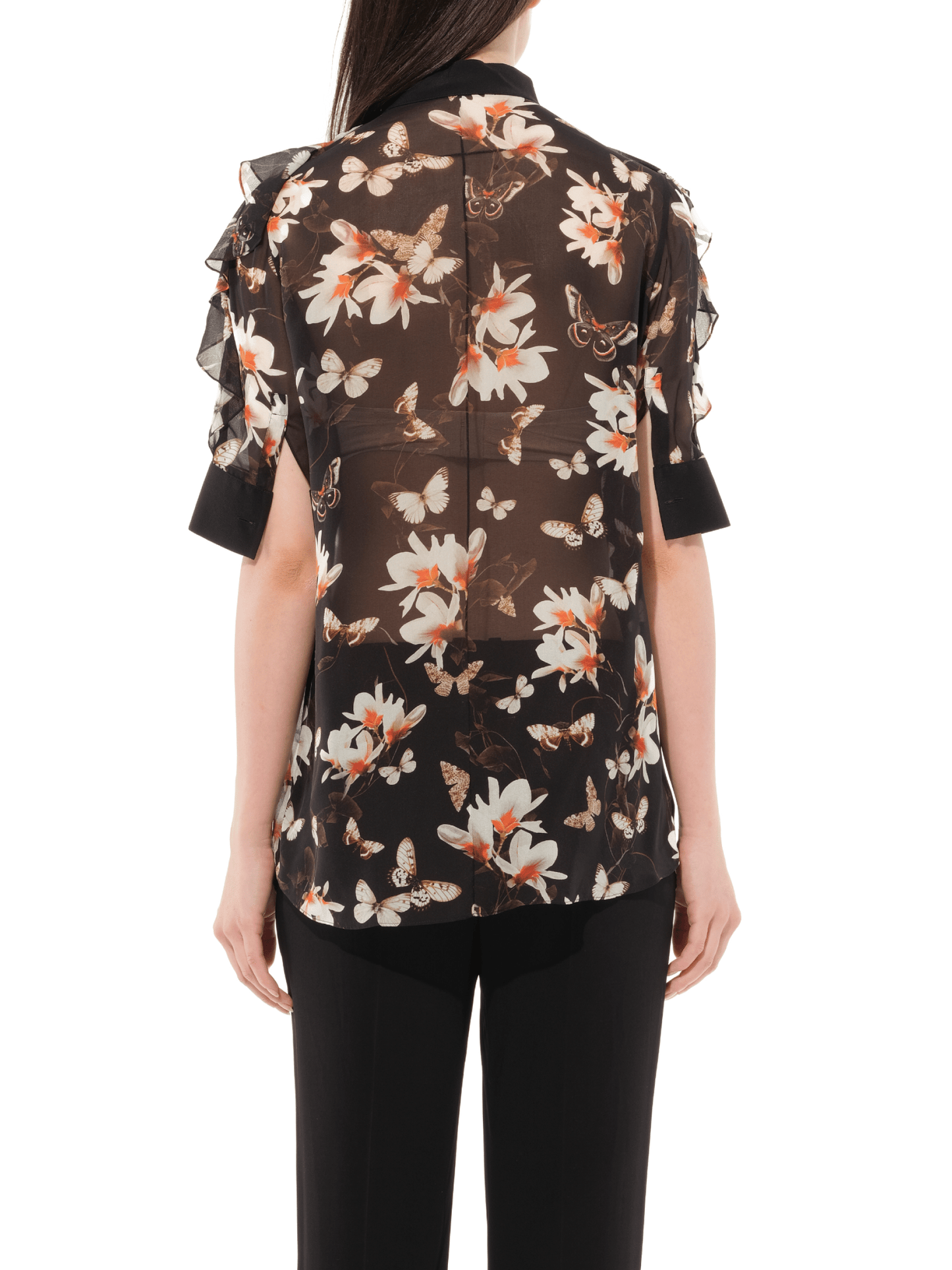 Short Sleeve Shirt with Flower Print