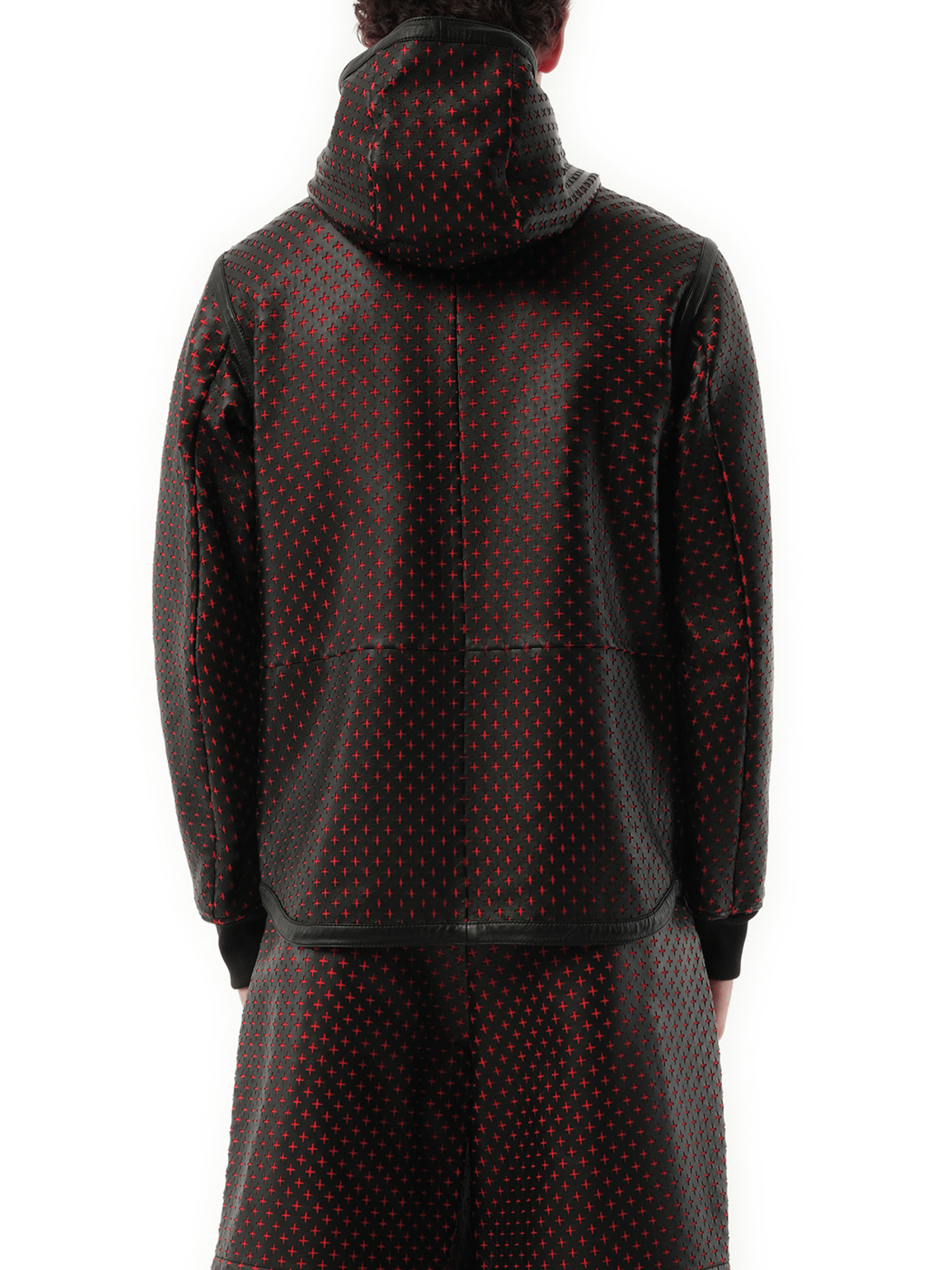 Leather Hoodie in Black