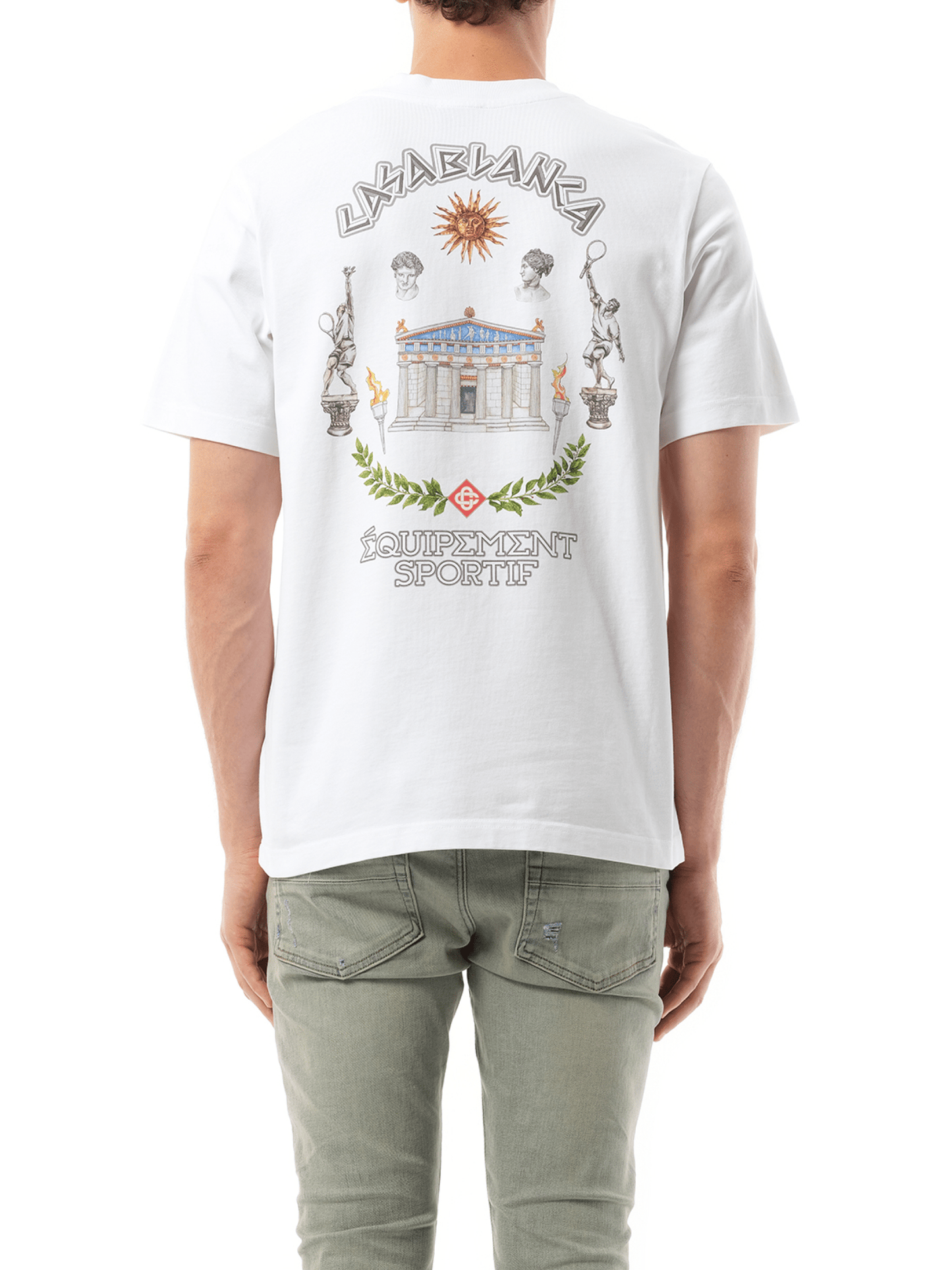 Casablanca Le Temple Du Sport Printed T-Shirt in White