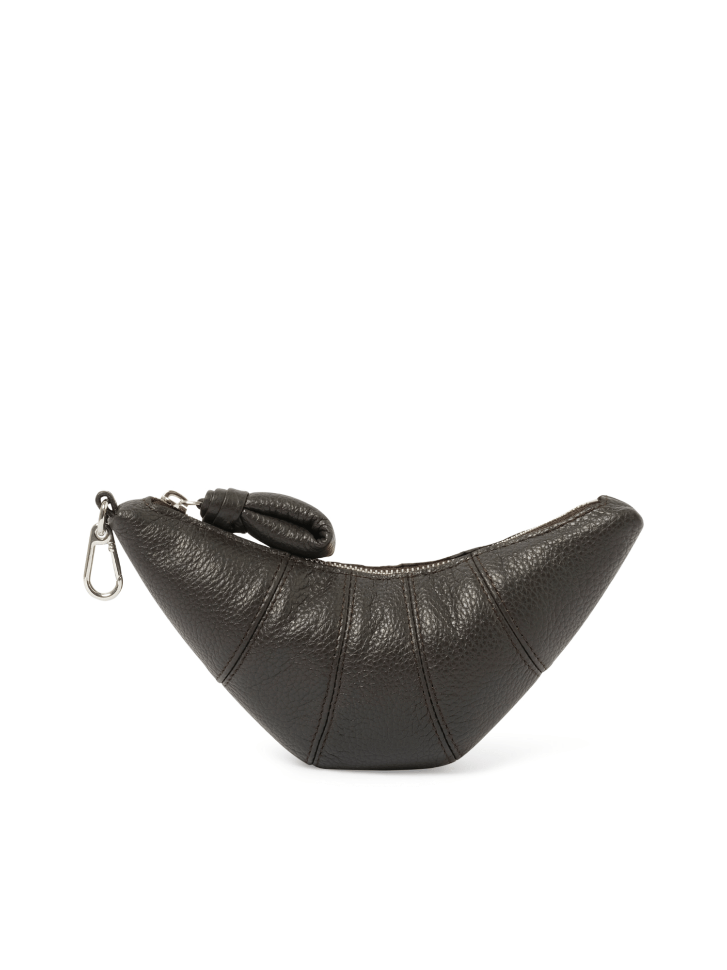 Lemaire Crossbody Croissant Coin Purse in Dark Chocolate