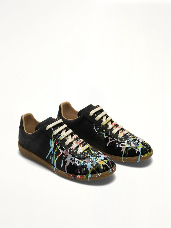Replica Paint Splatter Sneaker in Black