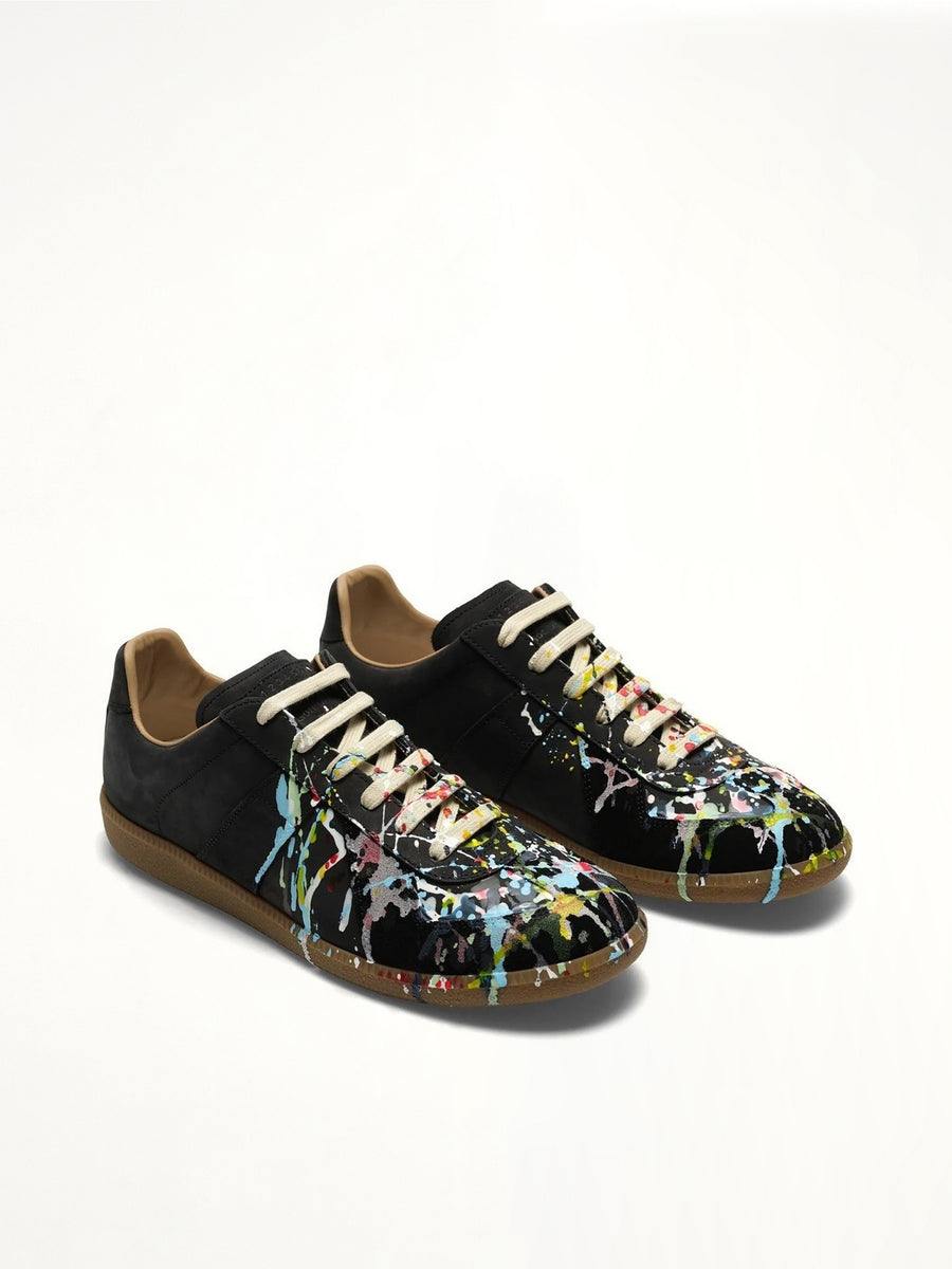 Replica Paint Splatter Sneaker in Black