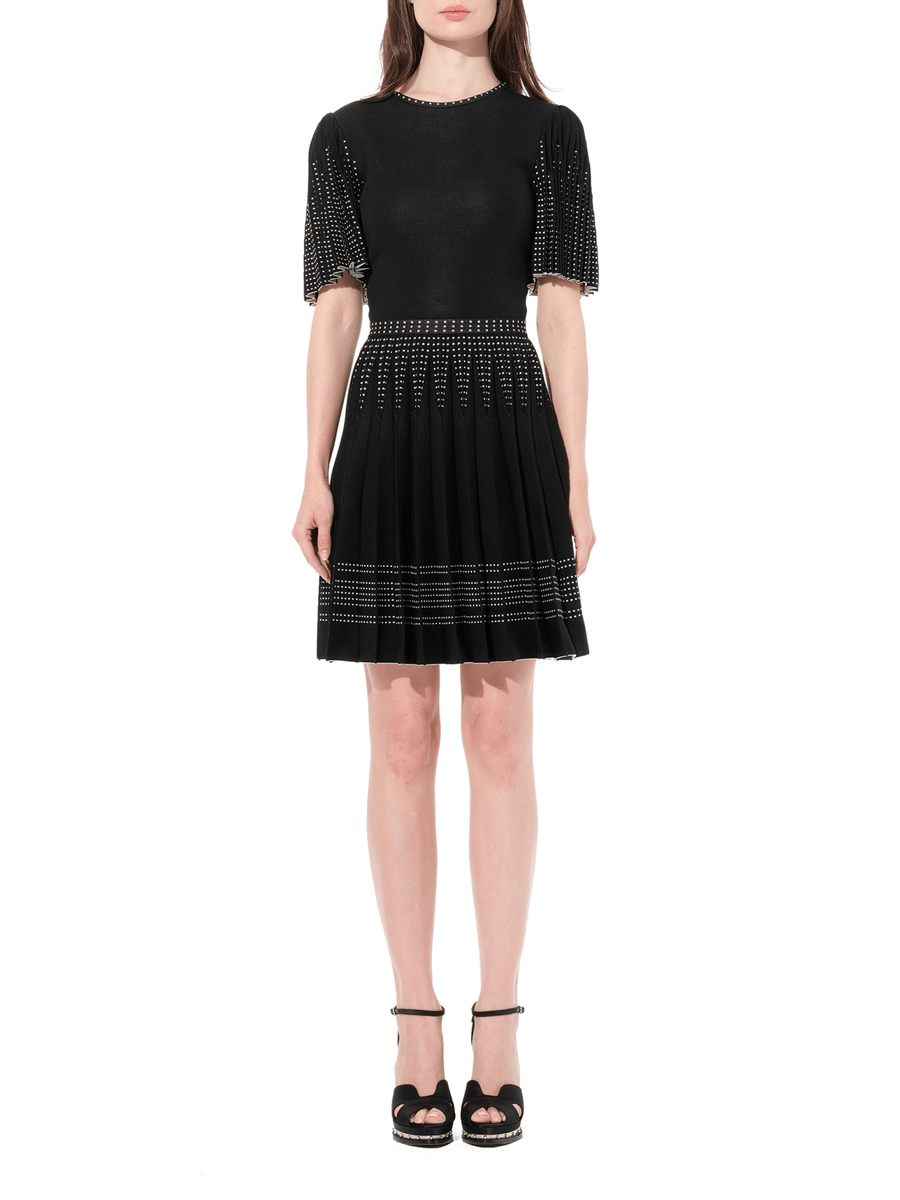Knit Jacquard Dress in Black/White