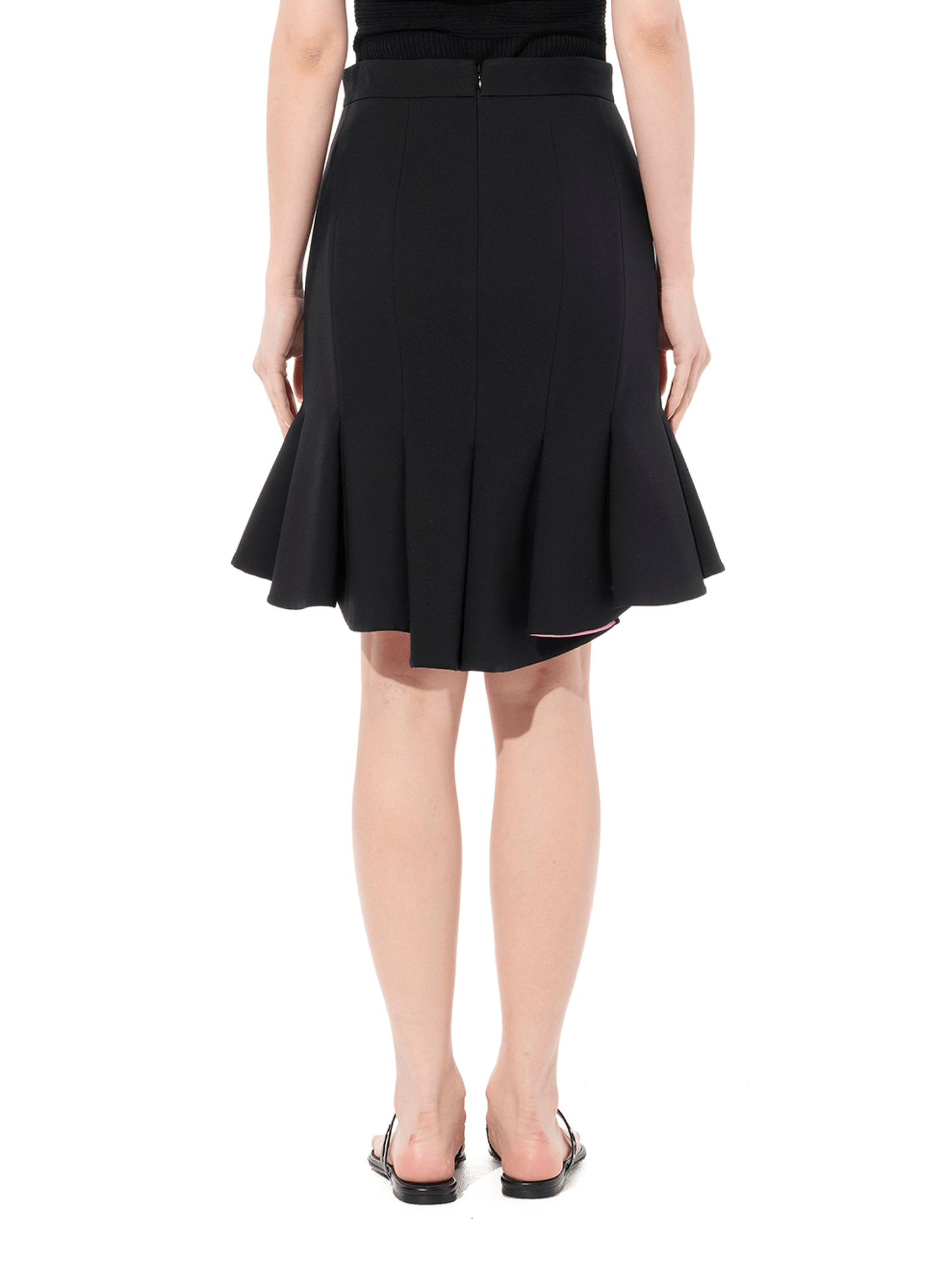 Wool Silk Skirt in Black