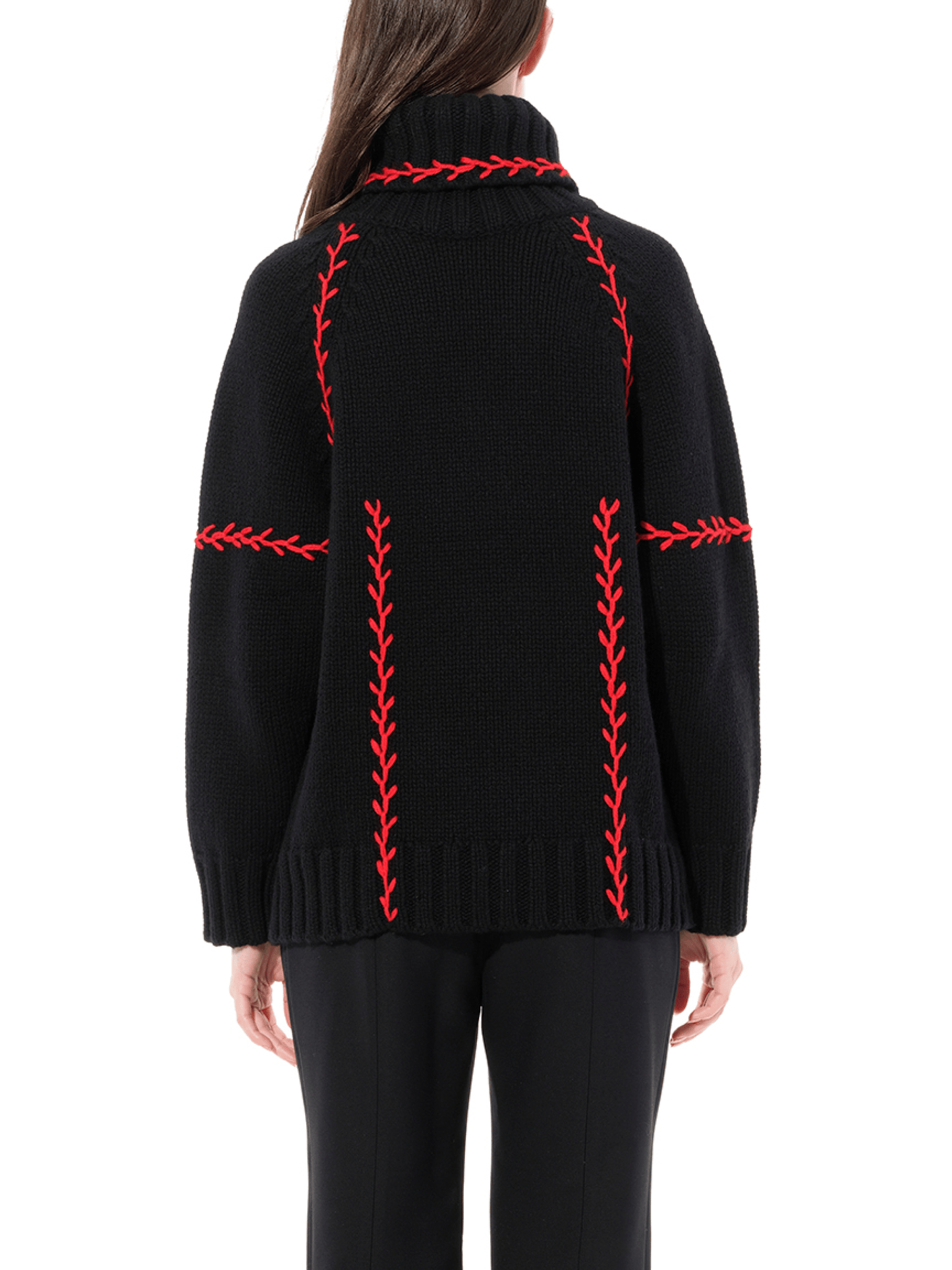 Pullover in Black/Red
