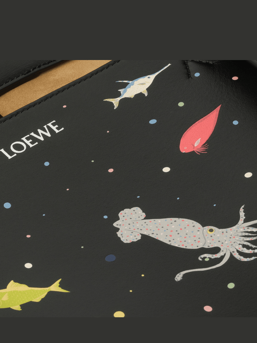 Loewe Suna Fujita Deep Sea Puzzle Fold Tote XL in Black