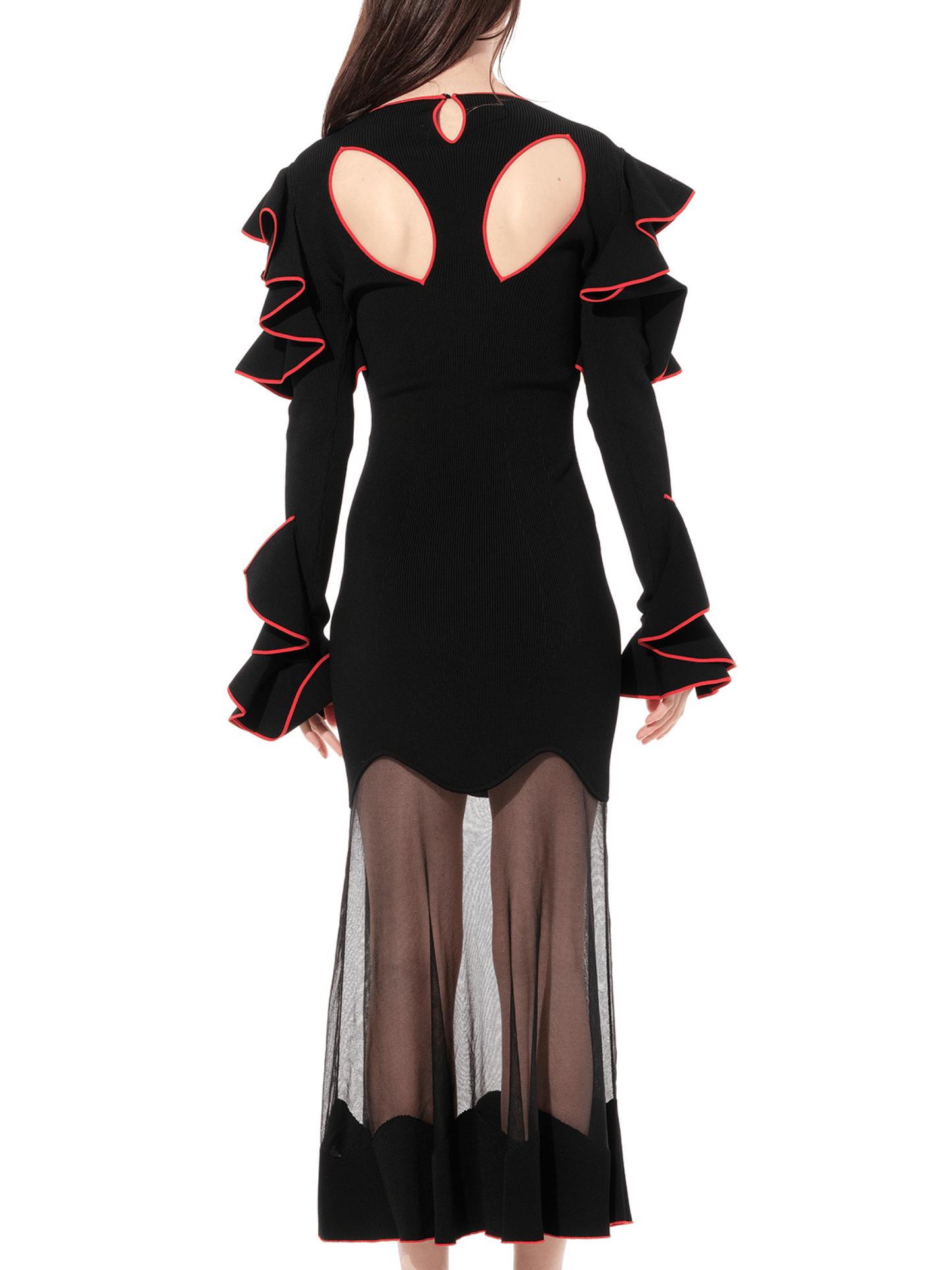 Long Sleeve Knit Dress in Black