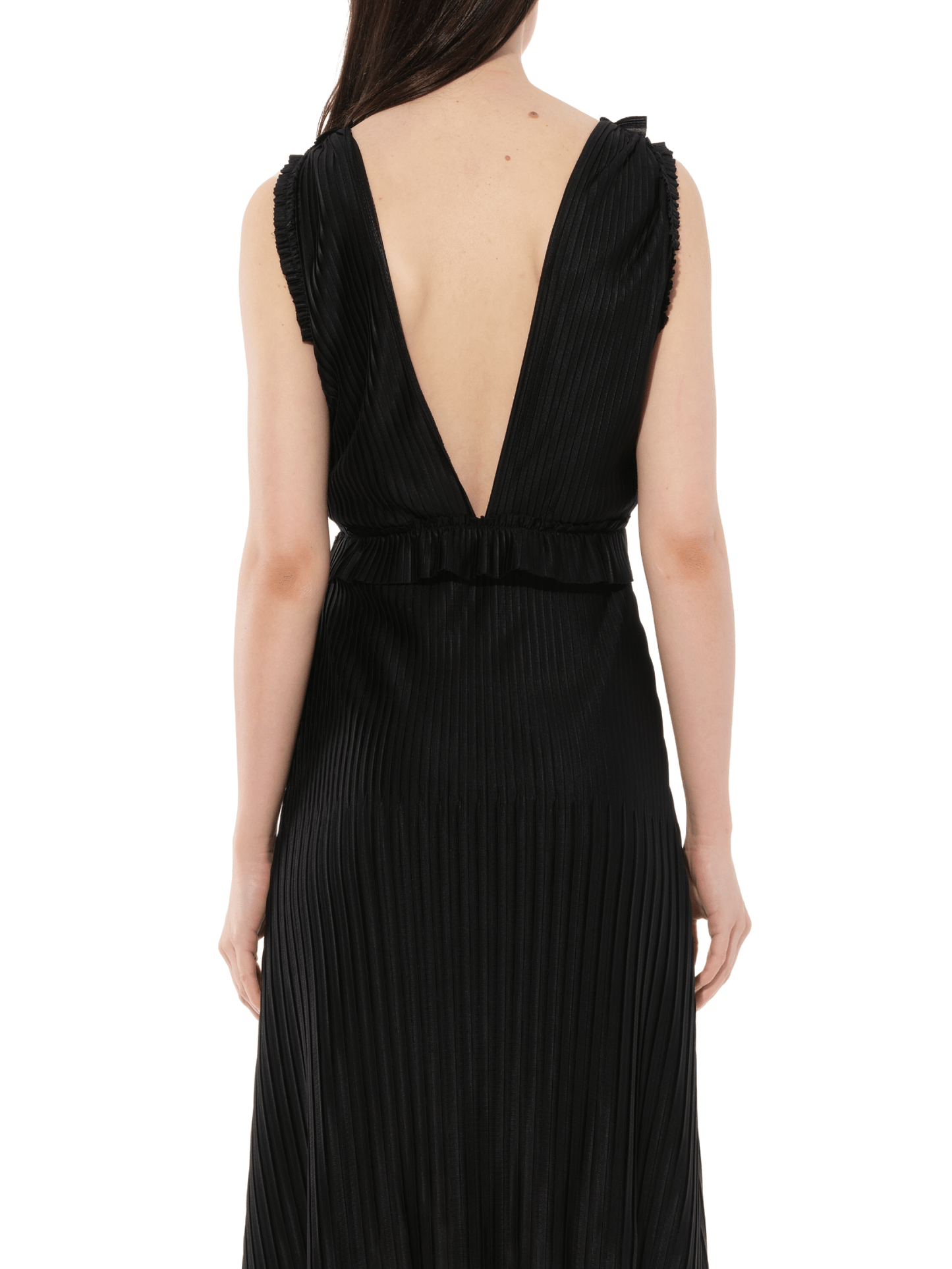 Short Pleated Dress in Black