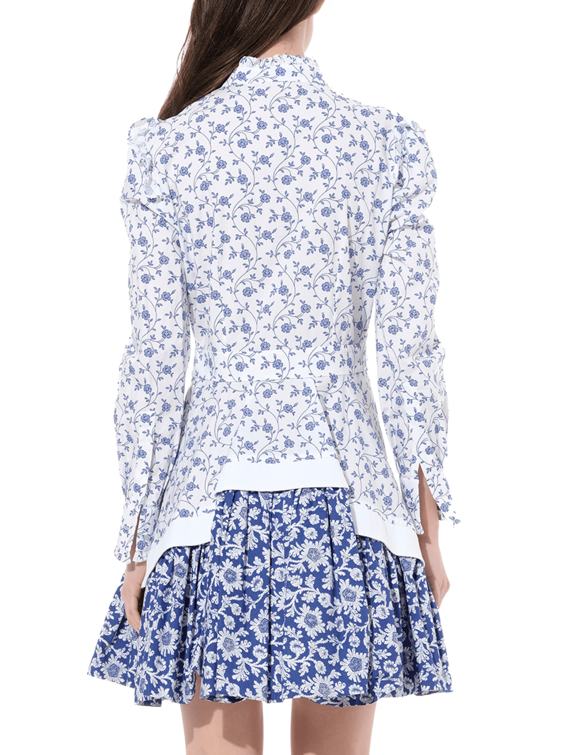 Victorian Floral Mini Dress in White
