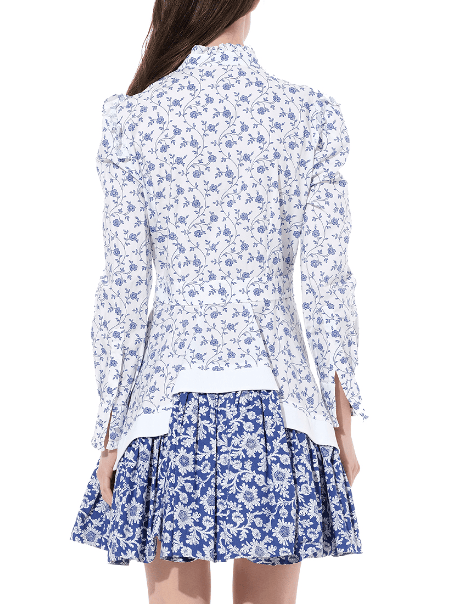 Vict Floral Mini Dress in White