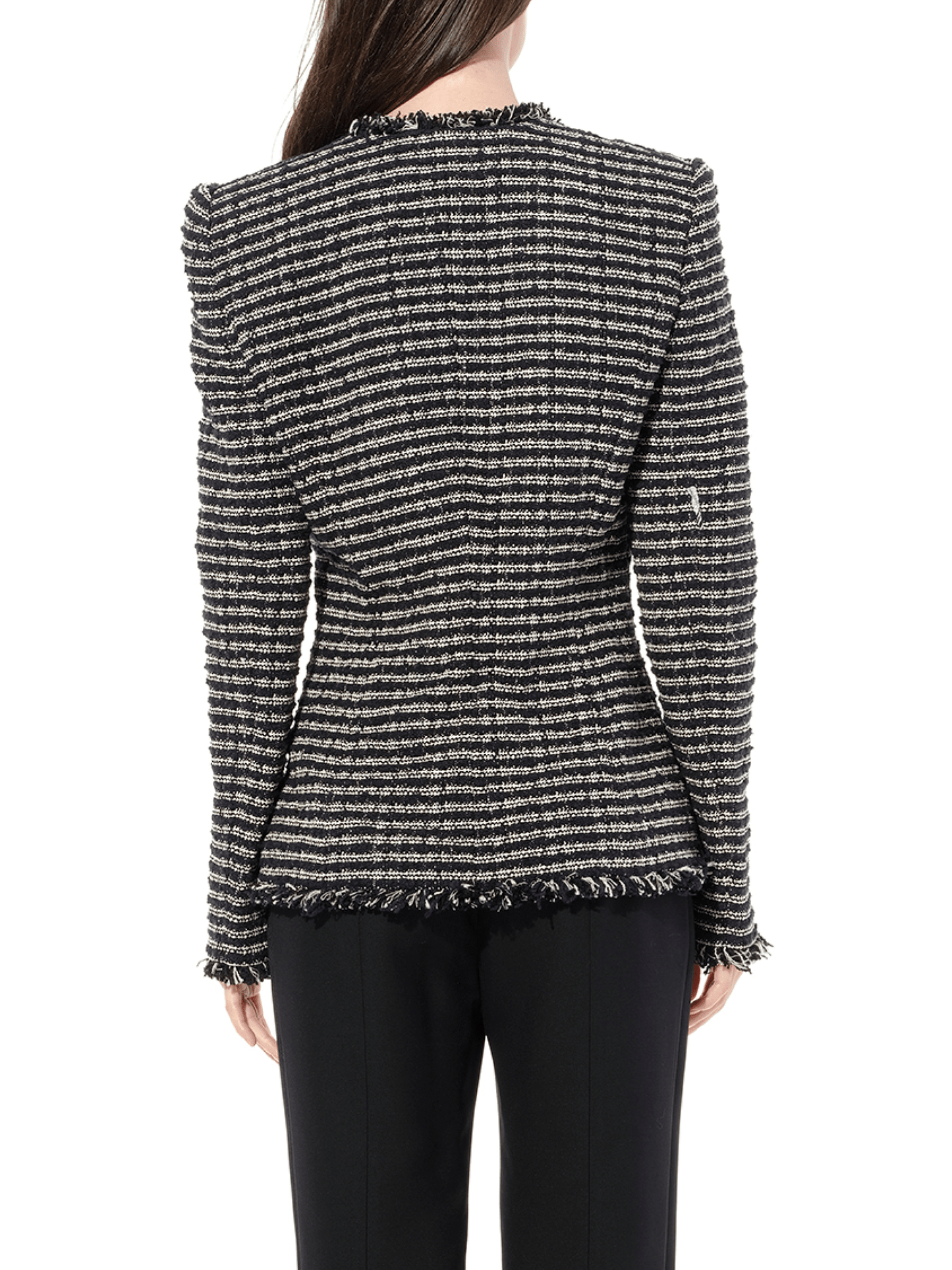 Boucle Tweed Jacket in Black/Ivory